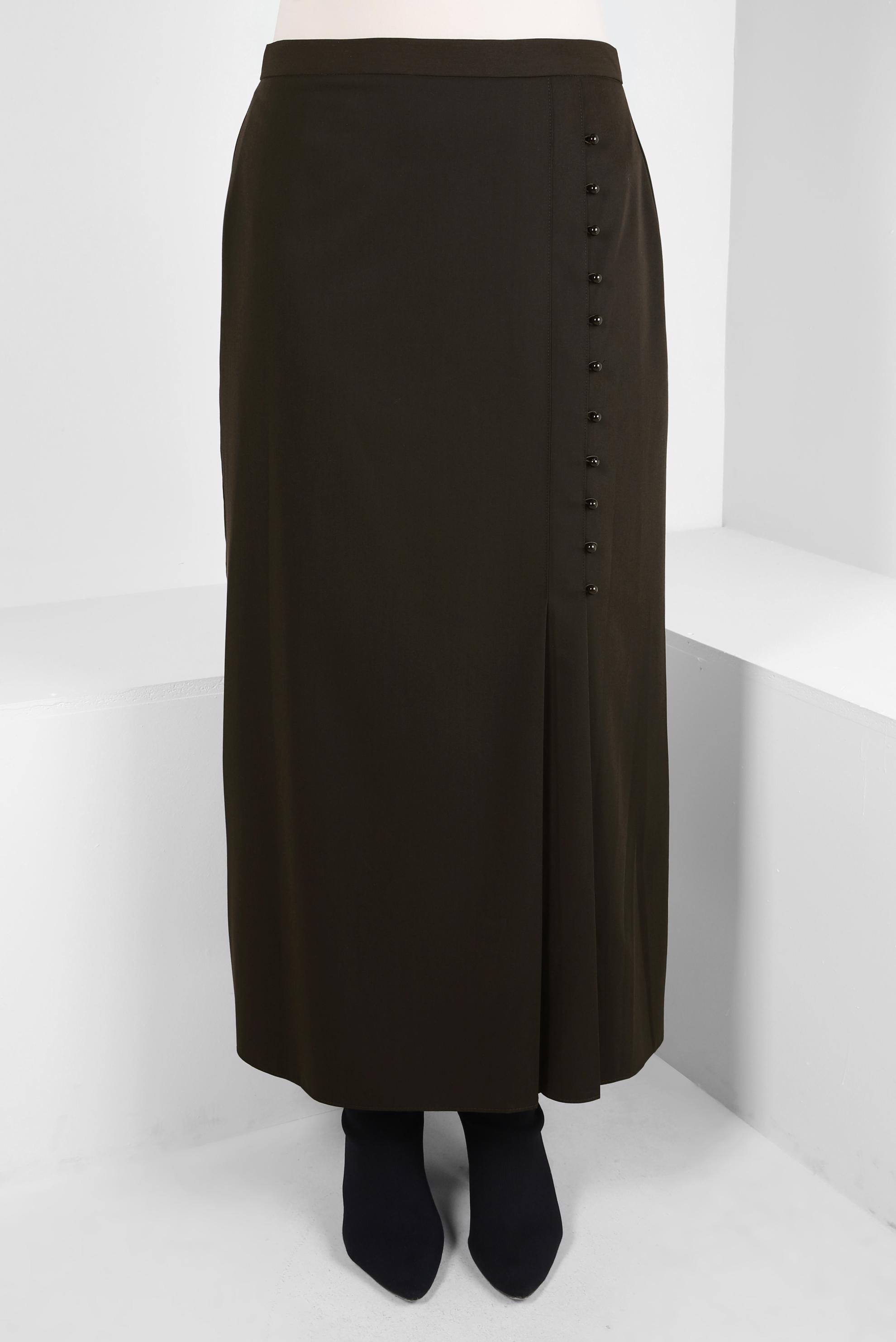 Vêtements hijab BRUN JUPE AVEC DÉTAIL BOUTON 60512
