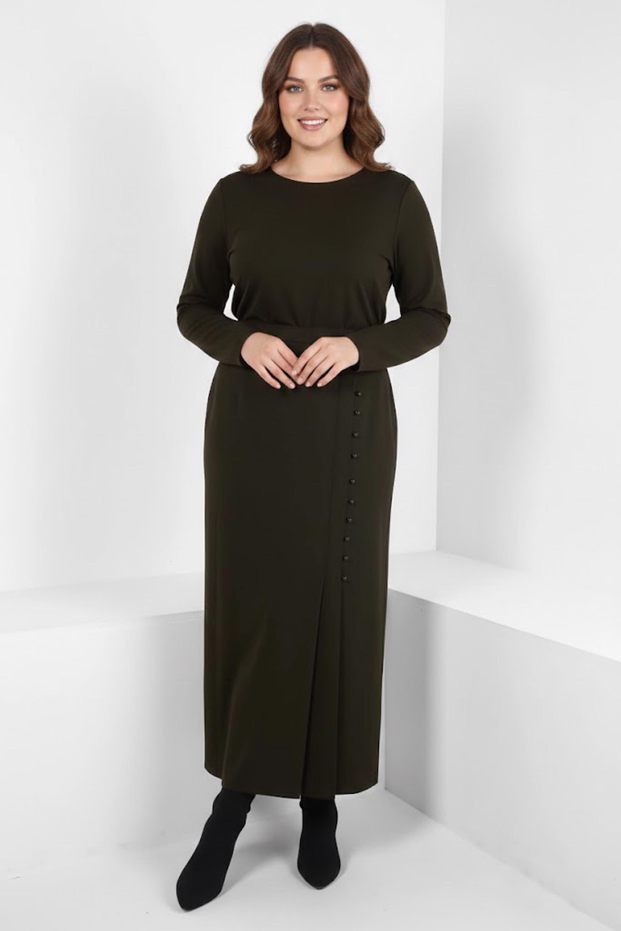 Vêtements hijab BRUN JUPE AVEC DÉTAIL BOUTON 60512