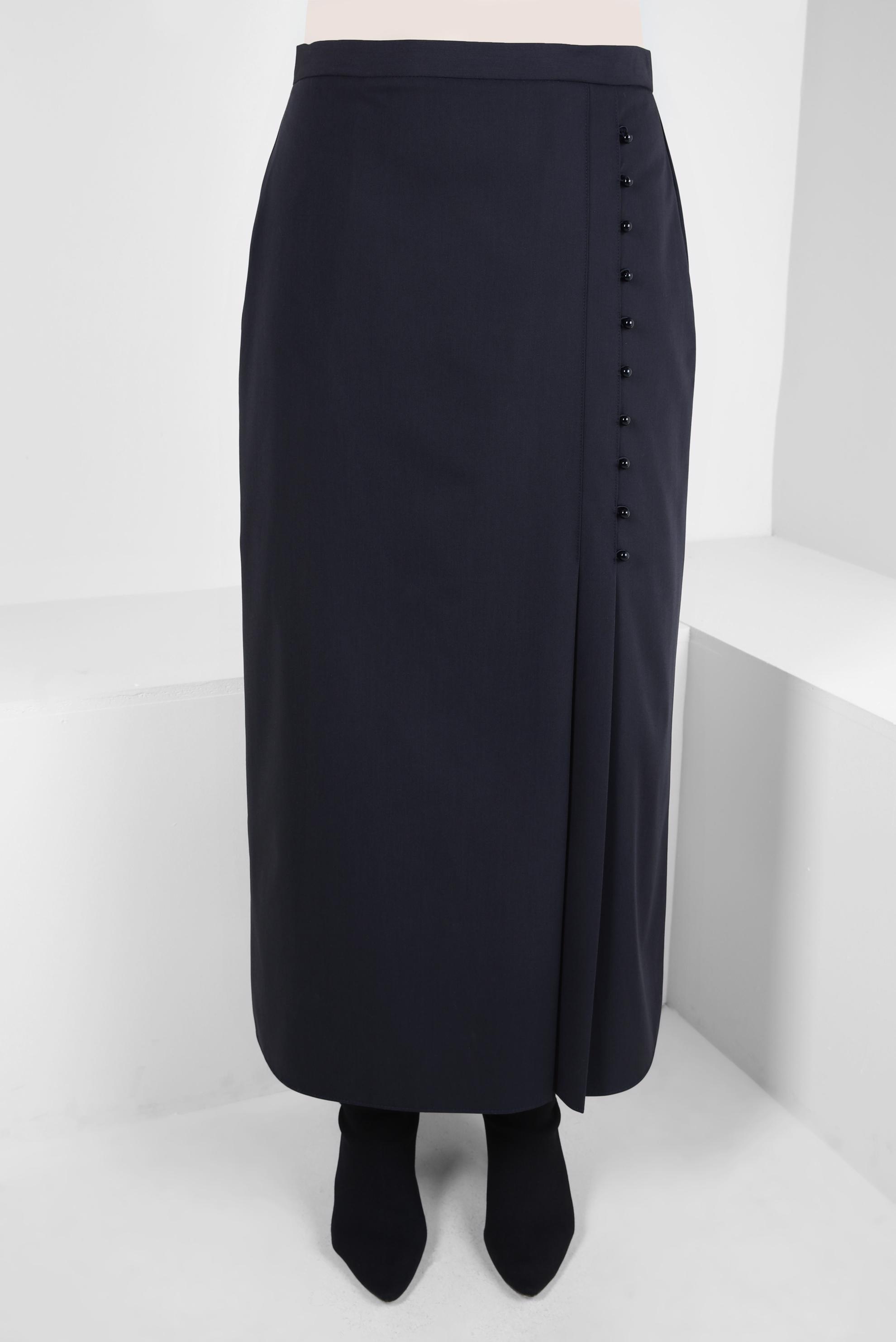 Vêtements hijab BLEU MARINE JUPE AVEC DÉTAIL BOUTON 60512