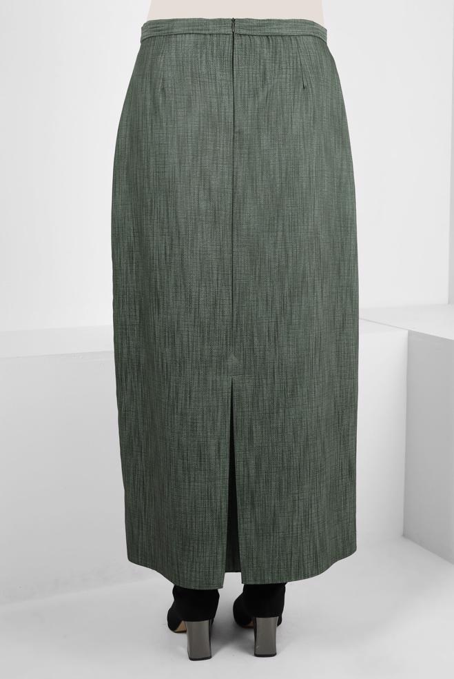 Tesettür giyim HAKİ DÜZ KESİM ETEK 60513 - ALVİNA