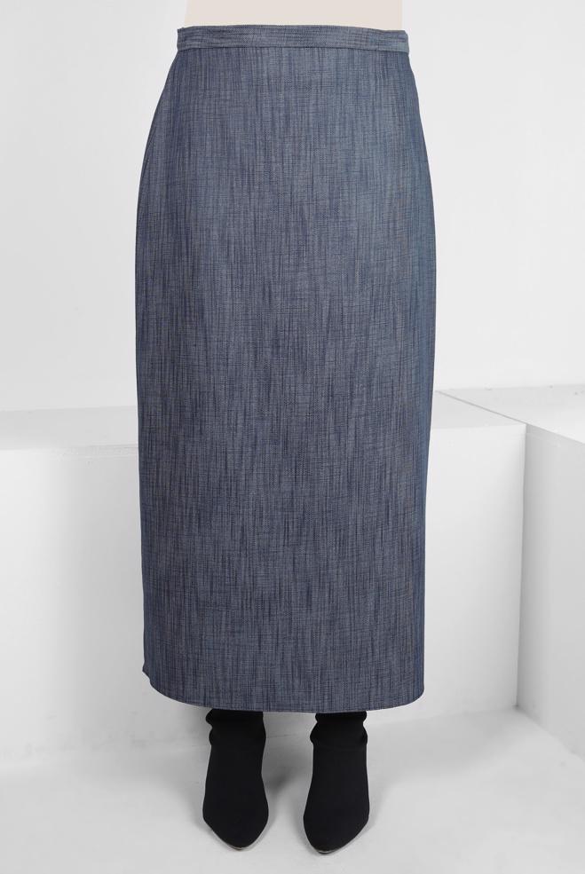 Tesettür giyim LACİVERT DÜZ KESİM ETEK 60513 - ALVİNA