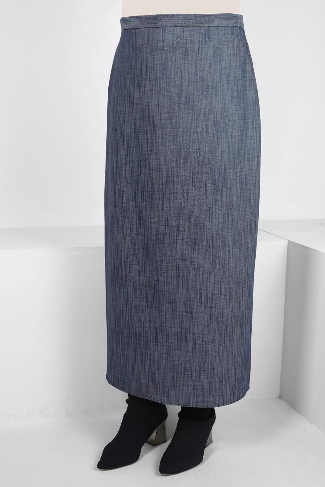 Tesettür giyim LACİVERT DÜZ KESİM ETEK 60513 - ALVİNA