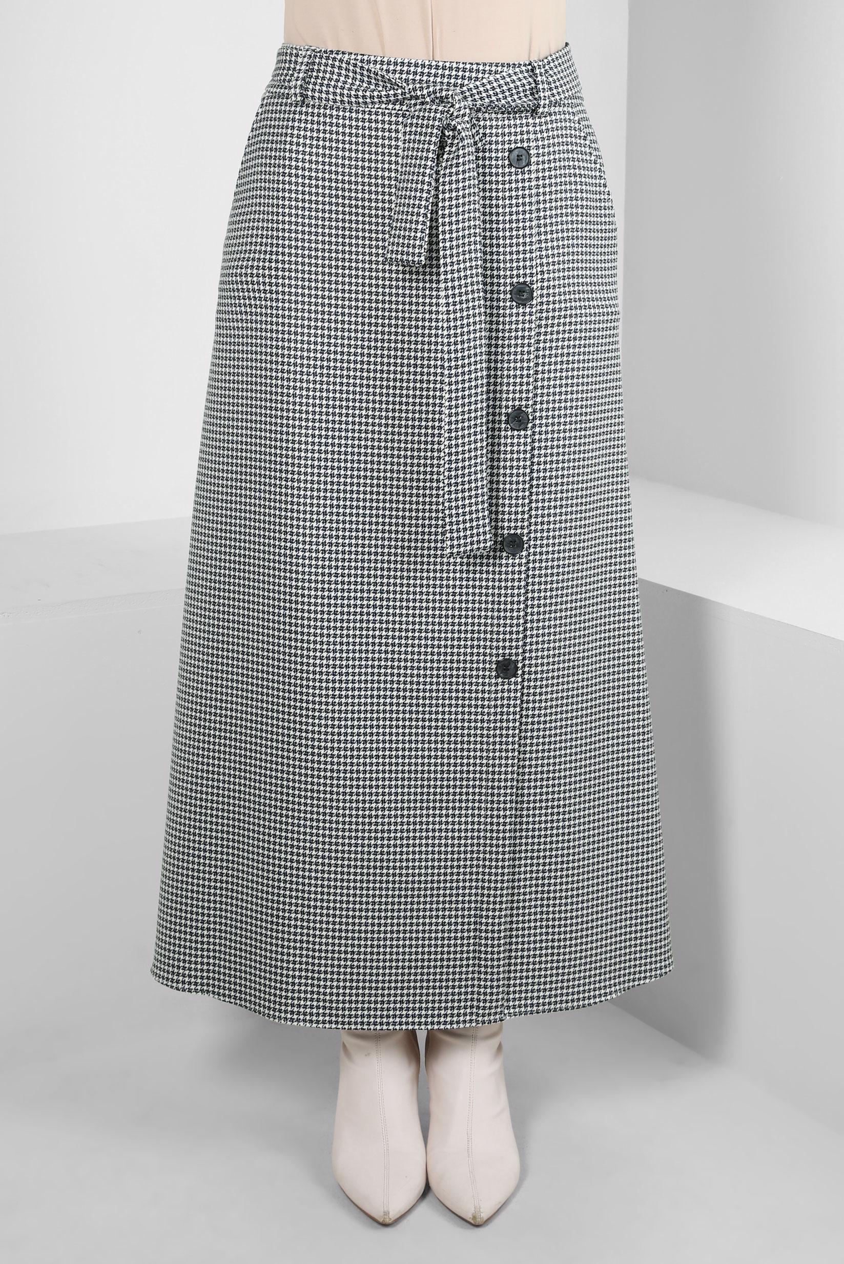 Vêtements hijab BLEU JUPE AVEC DÉTAIL BOUTON 60514