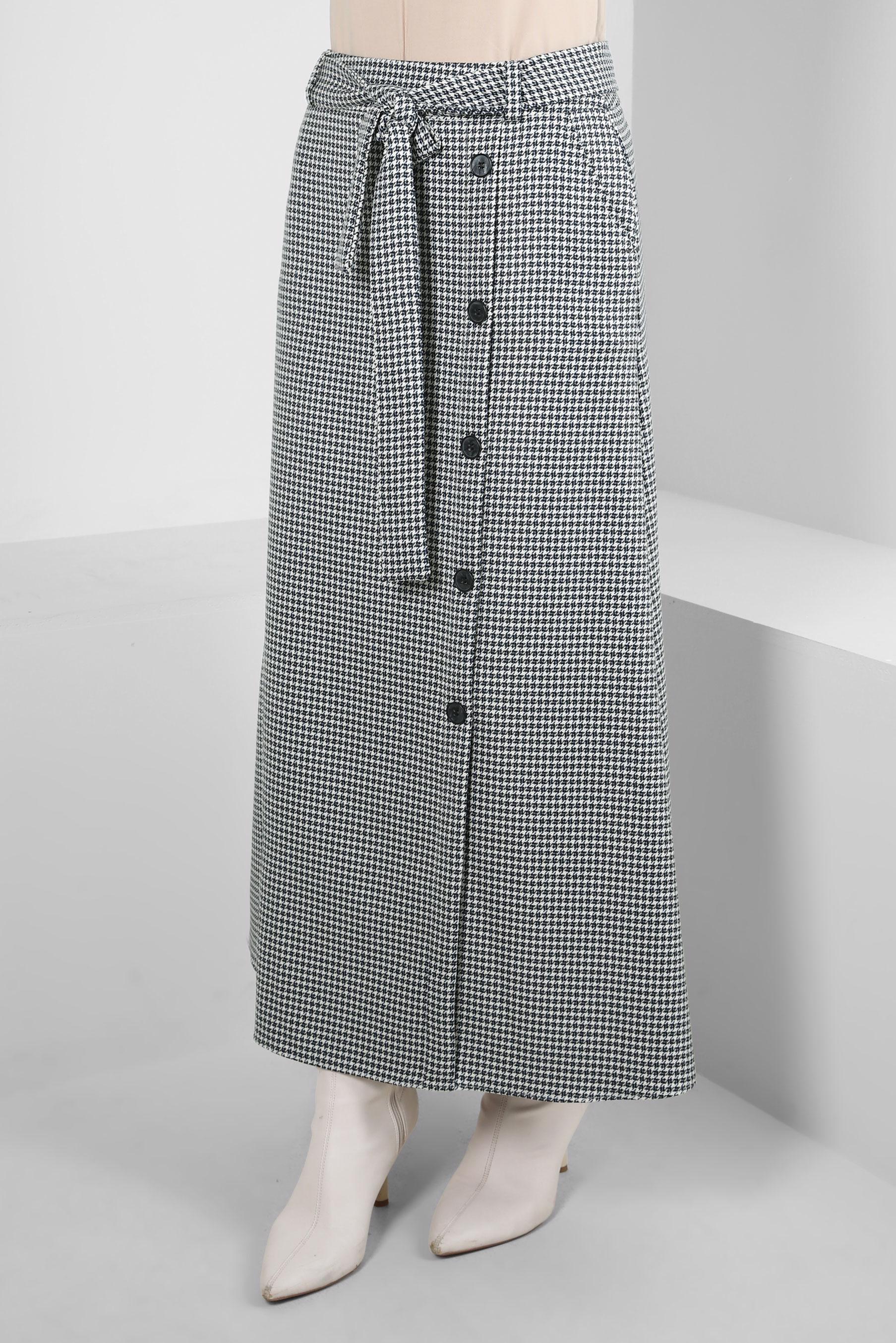 Vêtements hijab BLEU JUPE AVEC DÉTAIL BOUTON 60514