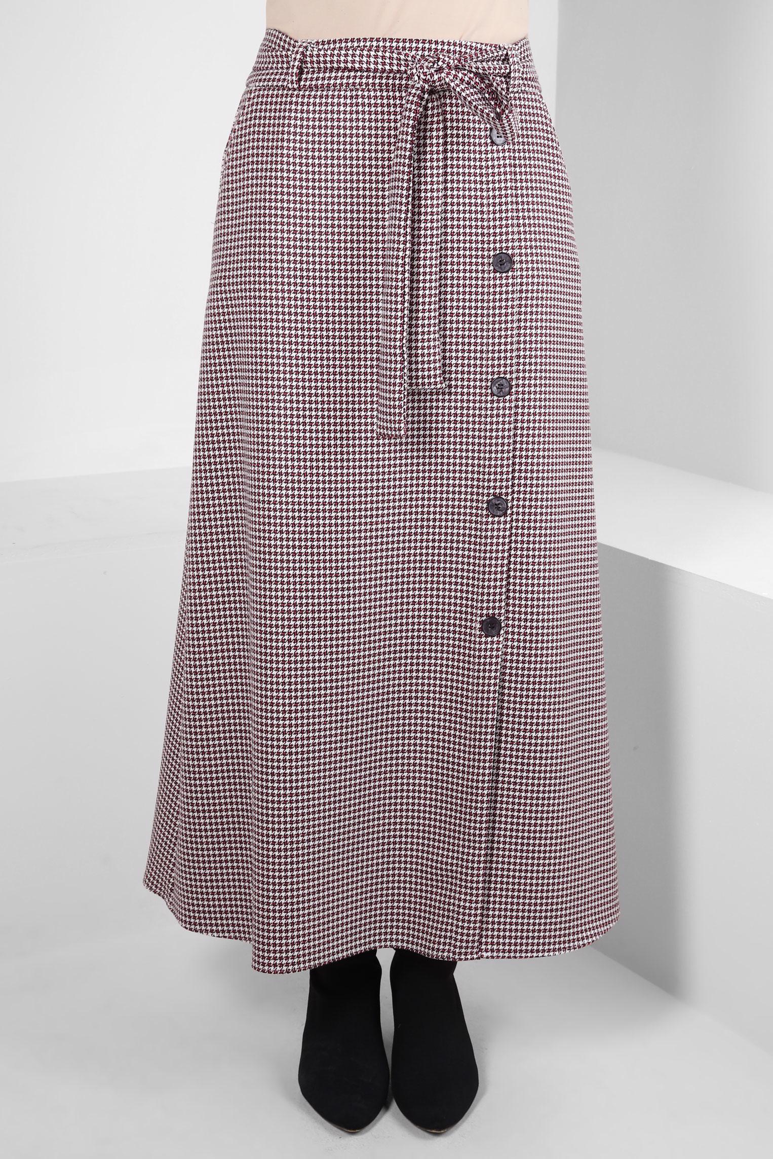 Vêtements hijab FUCHSIA JUPE AVEC DÉTAIL BOUTON 60514