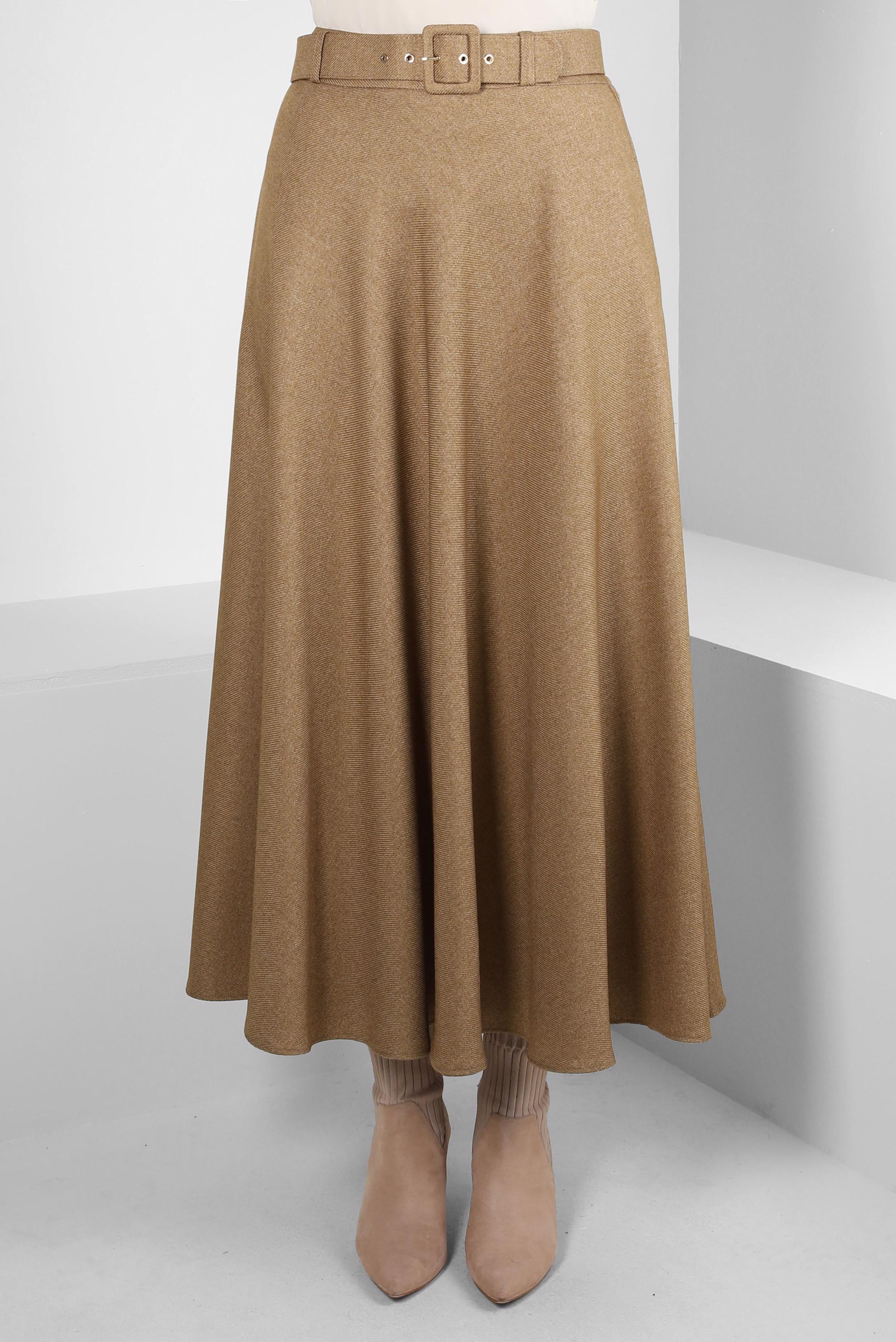 Hijab clothing BROWN BELTED SKIRT 60515