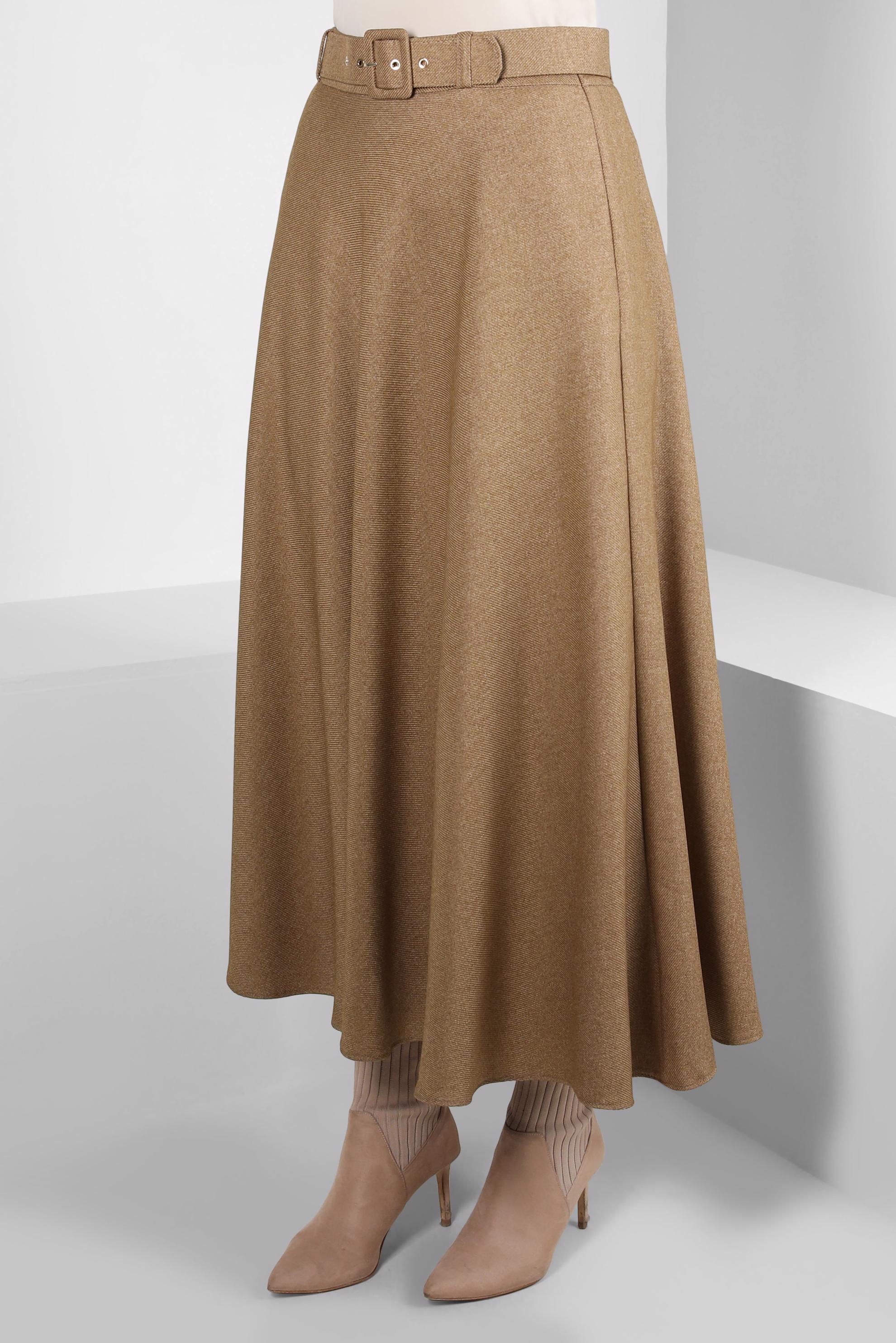 Hijab clothing BROWN BELTED SKIRT 60515