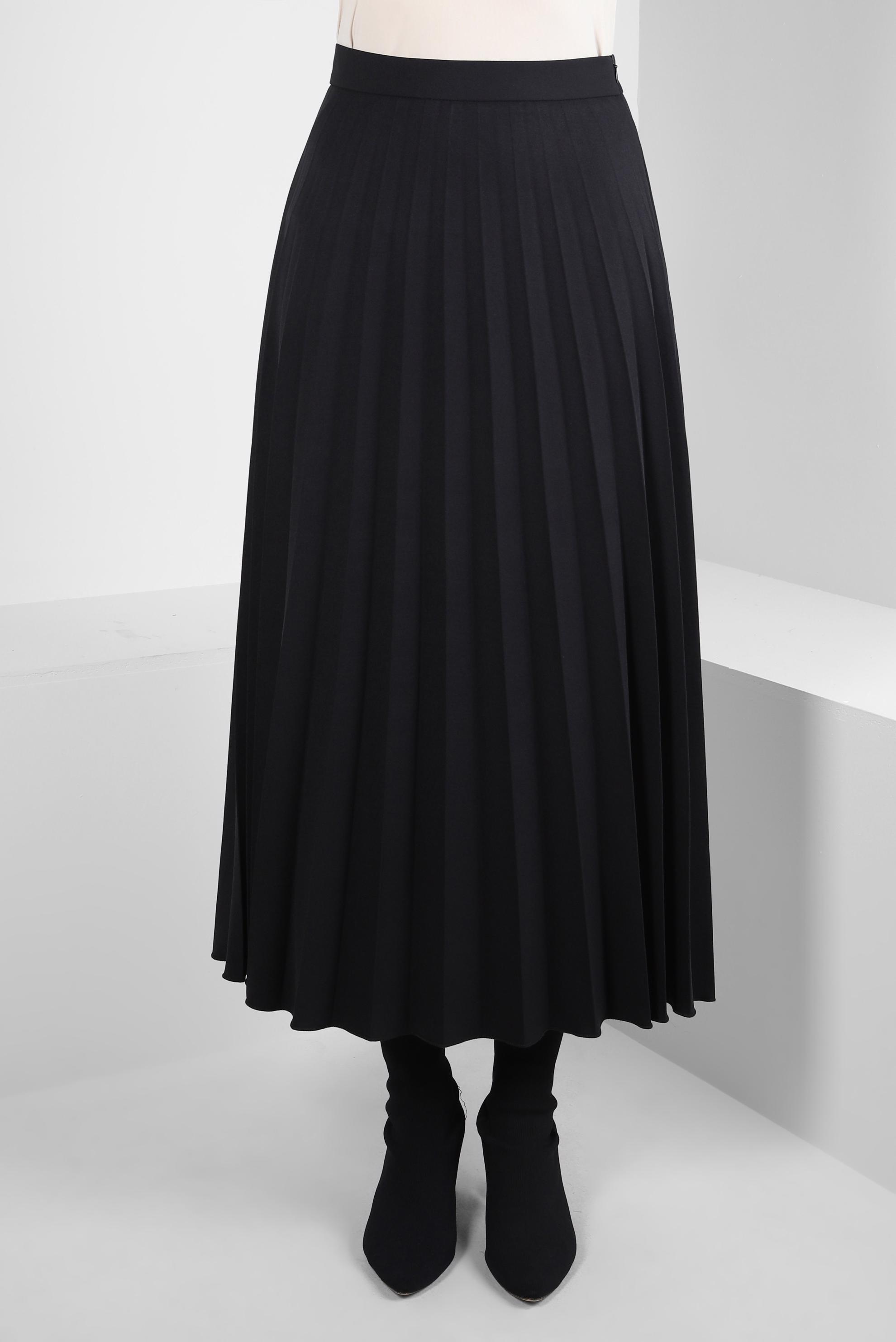 Tesettür giyim SİYAH PİLİSELİ ETEK 60516