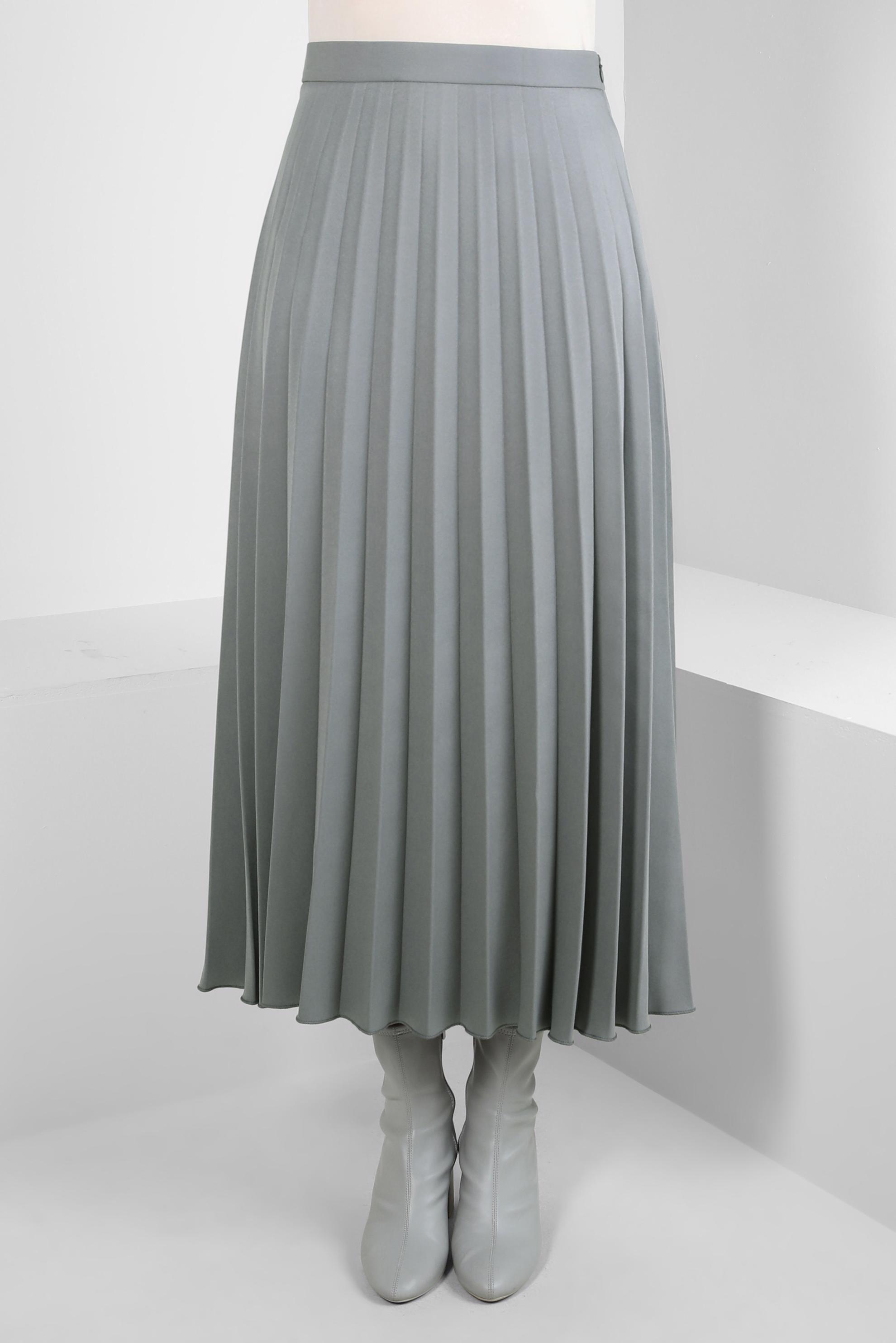 Tesettür giyim GRİ PİLİSELİ ETEK 60516