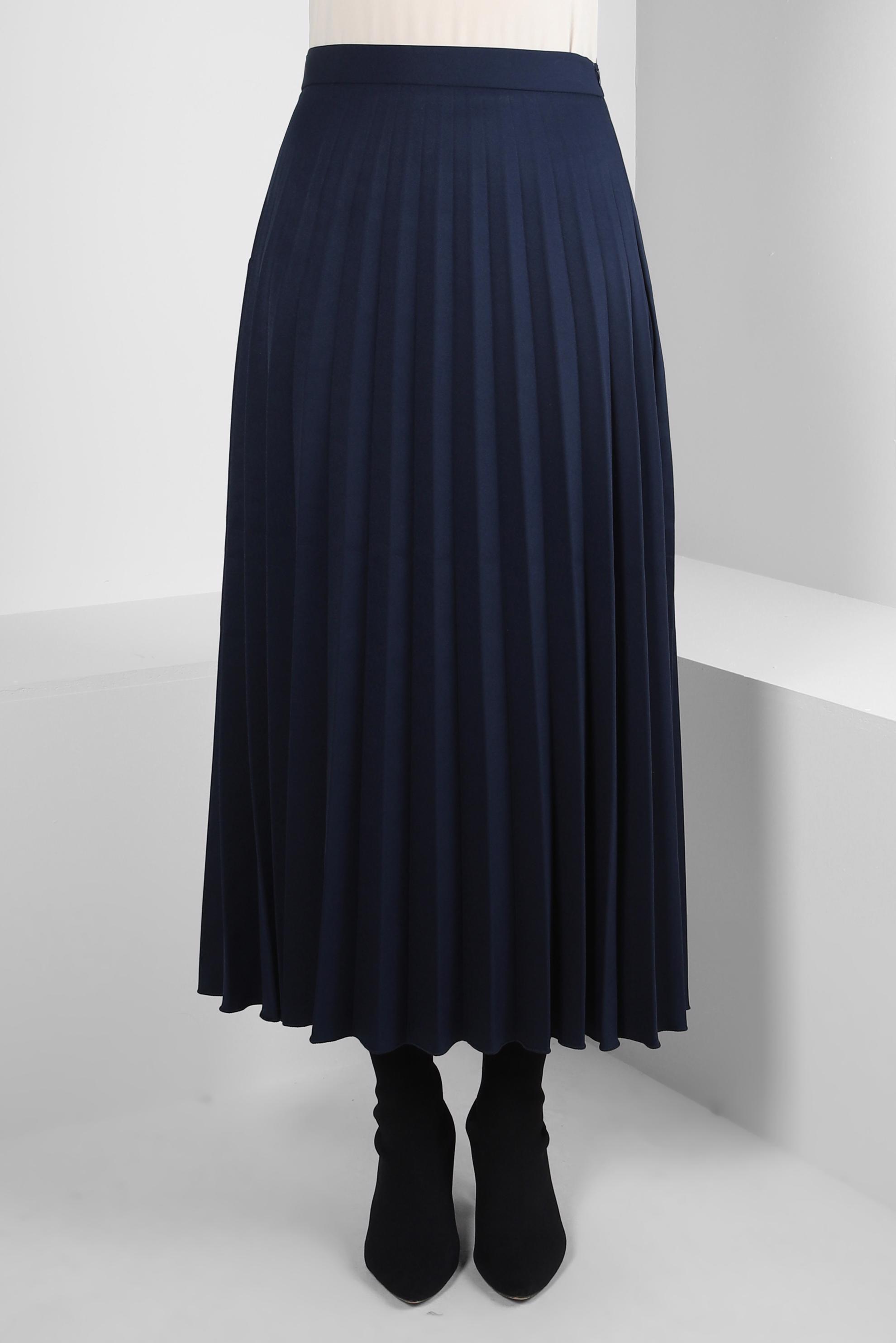 Tesettür giyim LACİVERT PİLİSELİ ETEK 60516