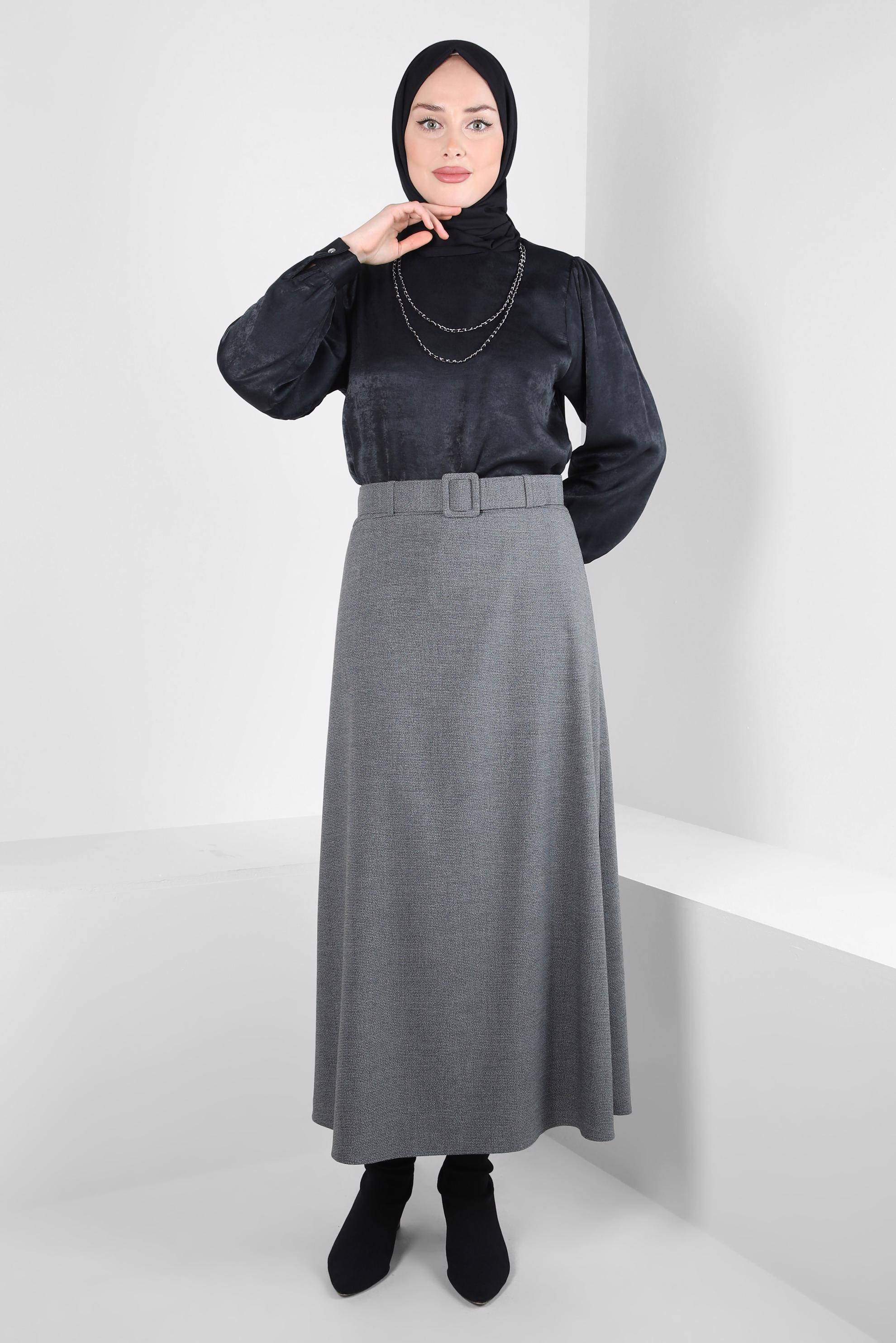 Vêtements hijab NOIR JUPE CEINTURE 60520