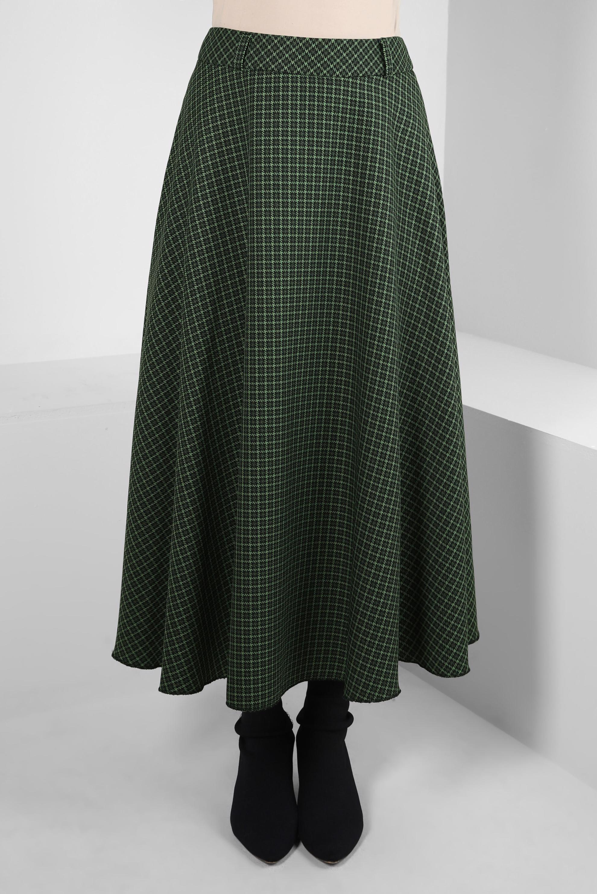 Vêtements hijab VERT JUPE À CARREAUX 60521