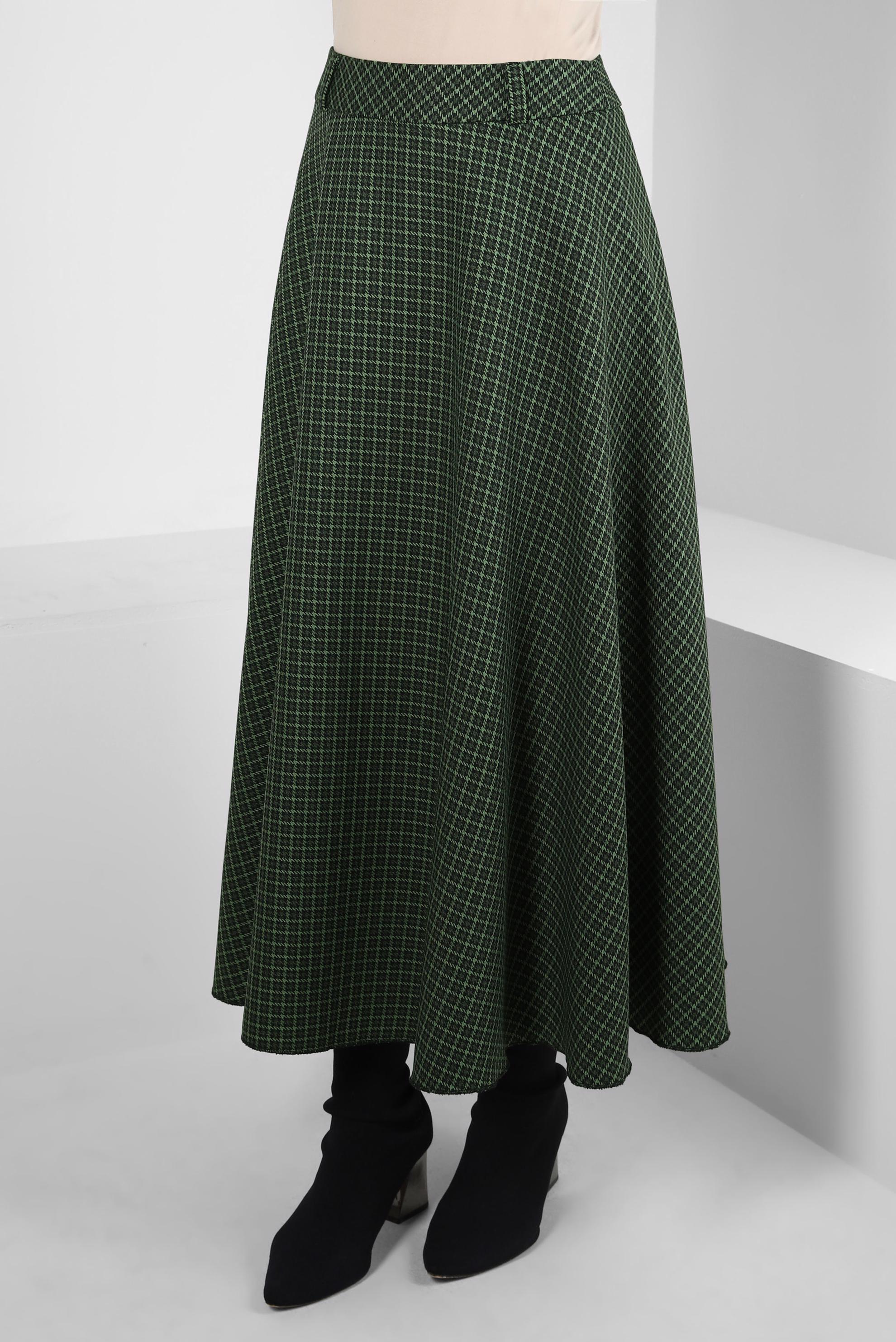 Vêtements hijab VERT JUPE À CARREAUX 60521