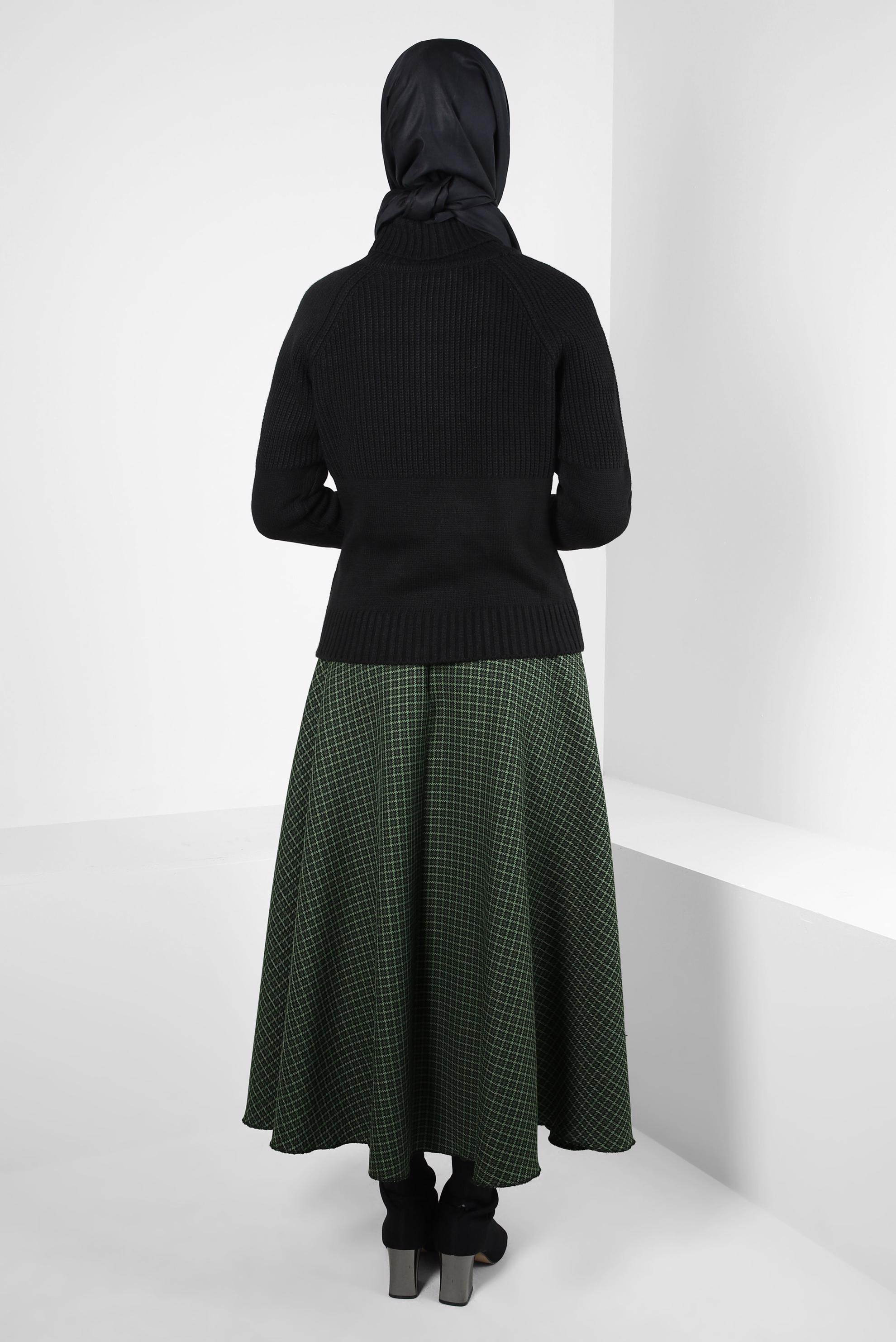 Vêtements hijab VERT JUPE À CARREAUX 60521