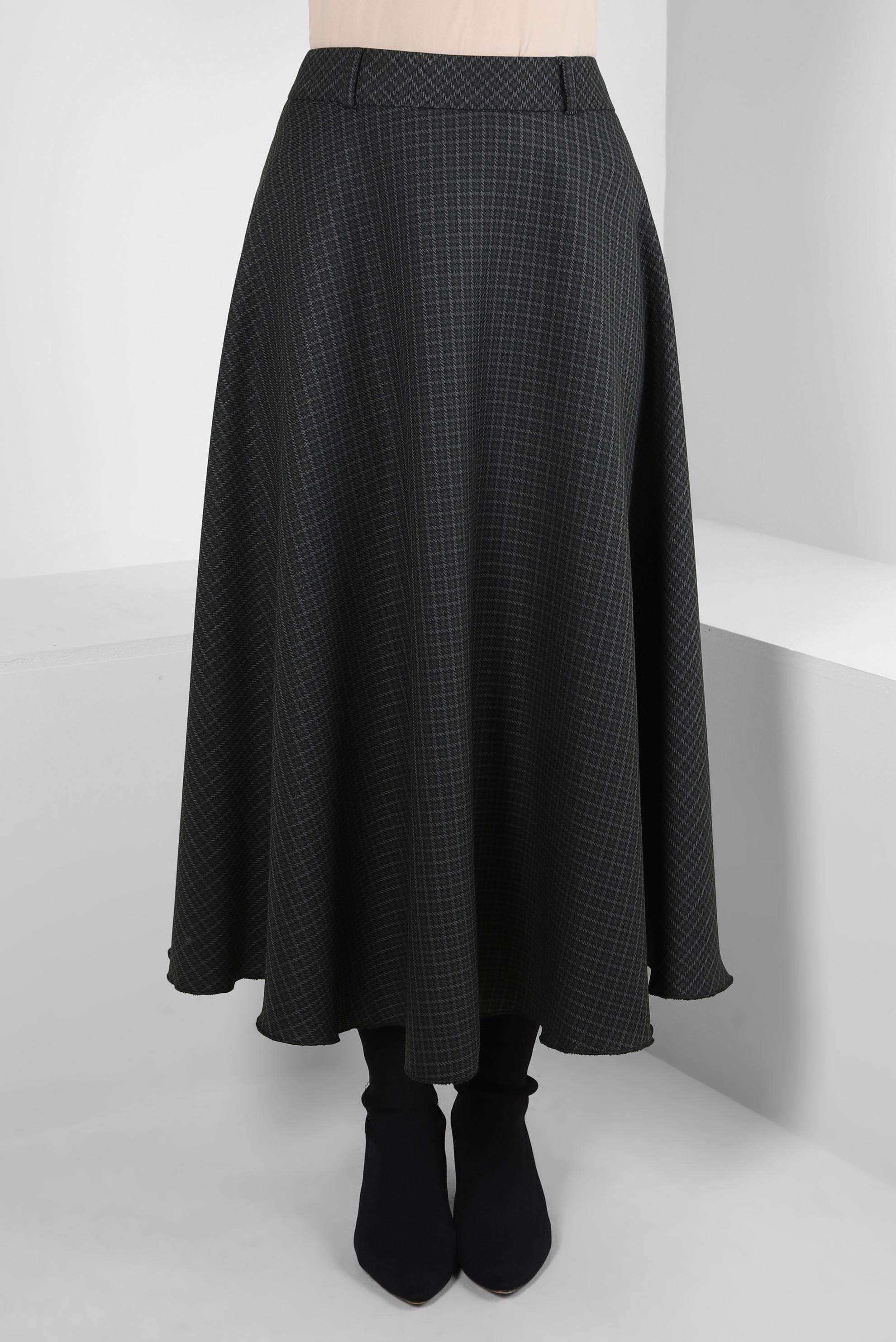 Vêtements hijab GRIS JUPE À CARREAUX 60521