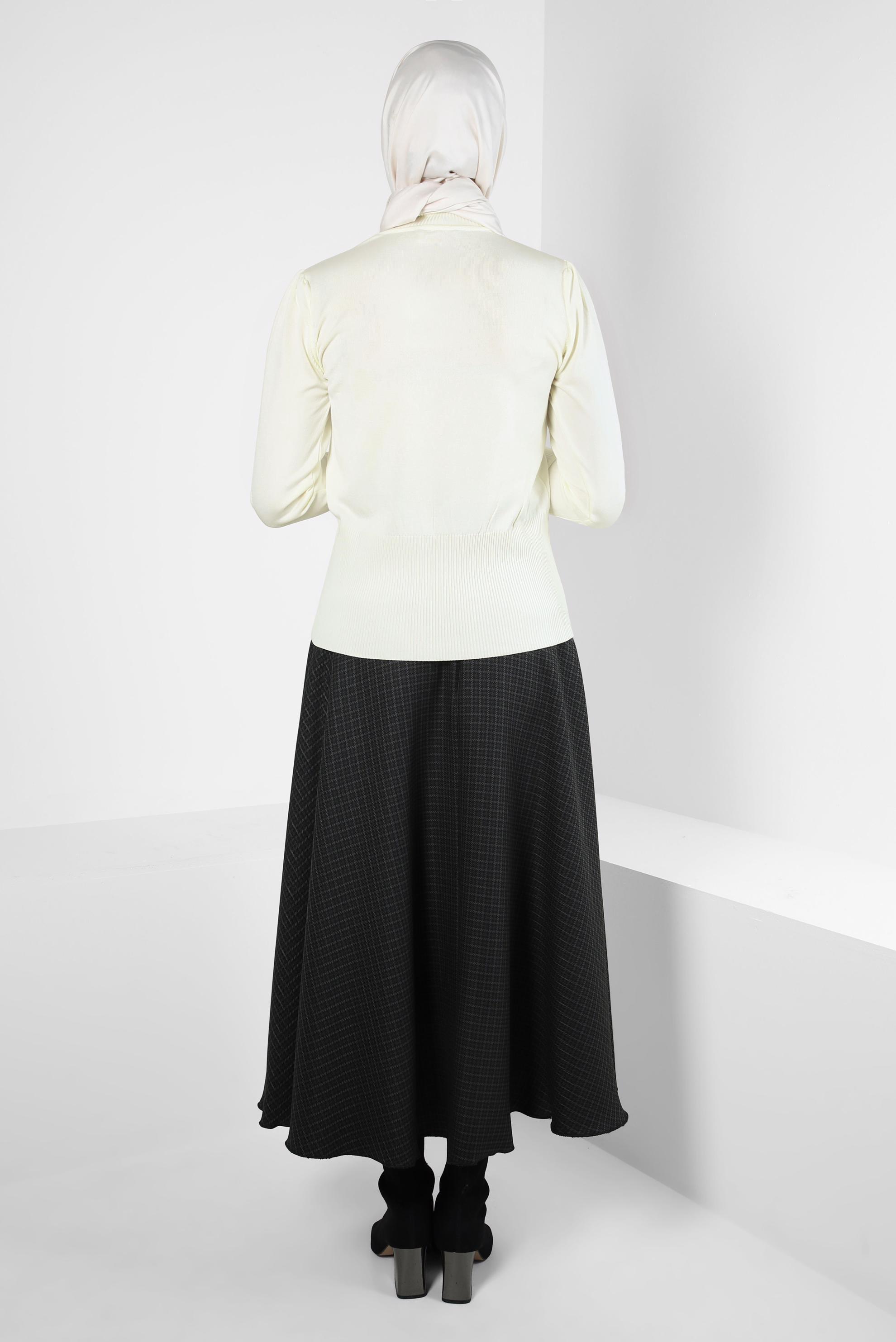 Vêtements hijab GRIS JUPE À CARREAUX 60521