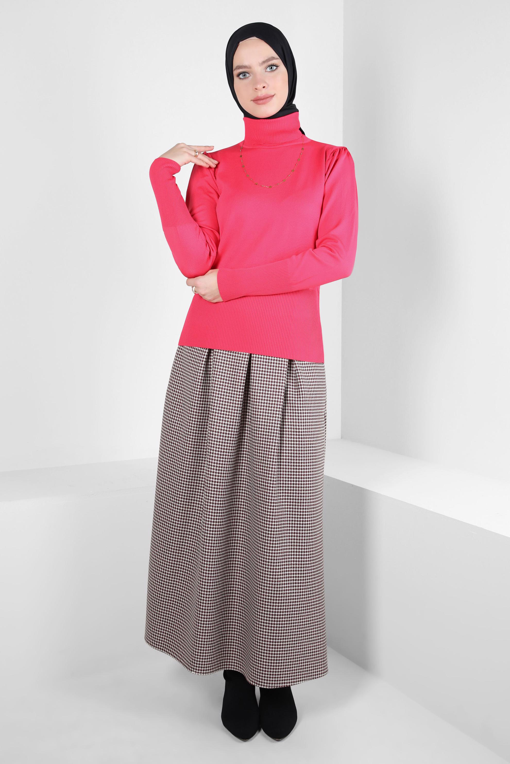 Vêtements hijab FUCHSIA JUPE PLISSÉE 60524