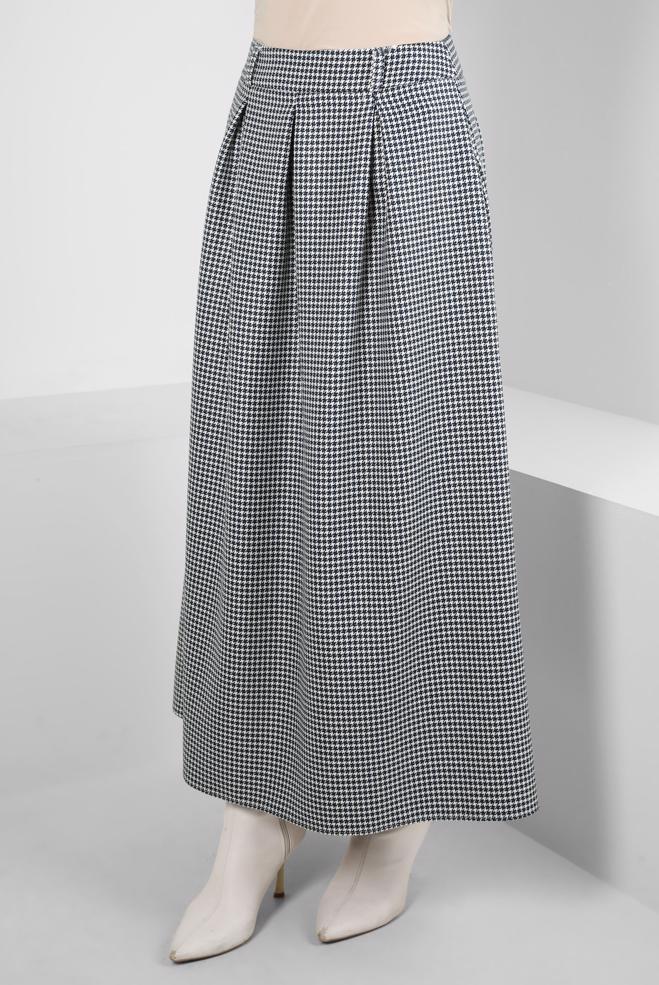 Tesettür giyim LACİVERT PİLİSE DETAYLI ETEK 60524 - ALVİNA