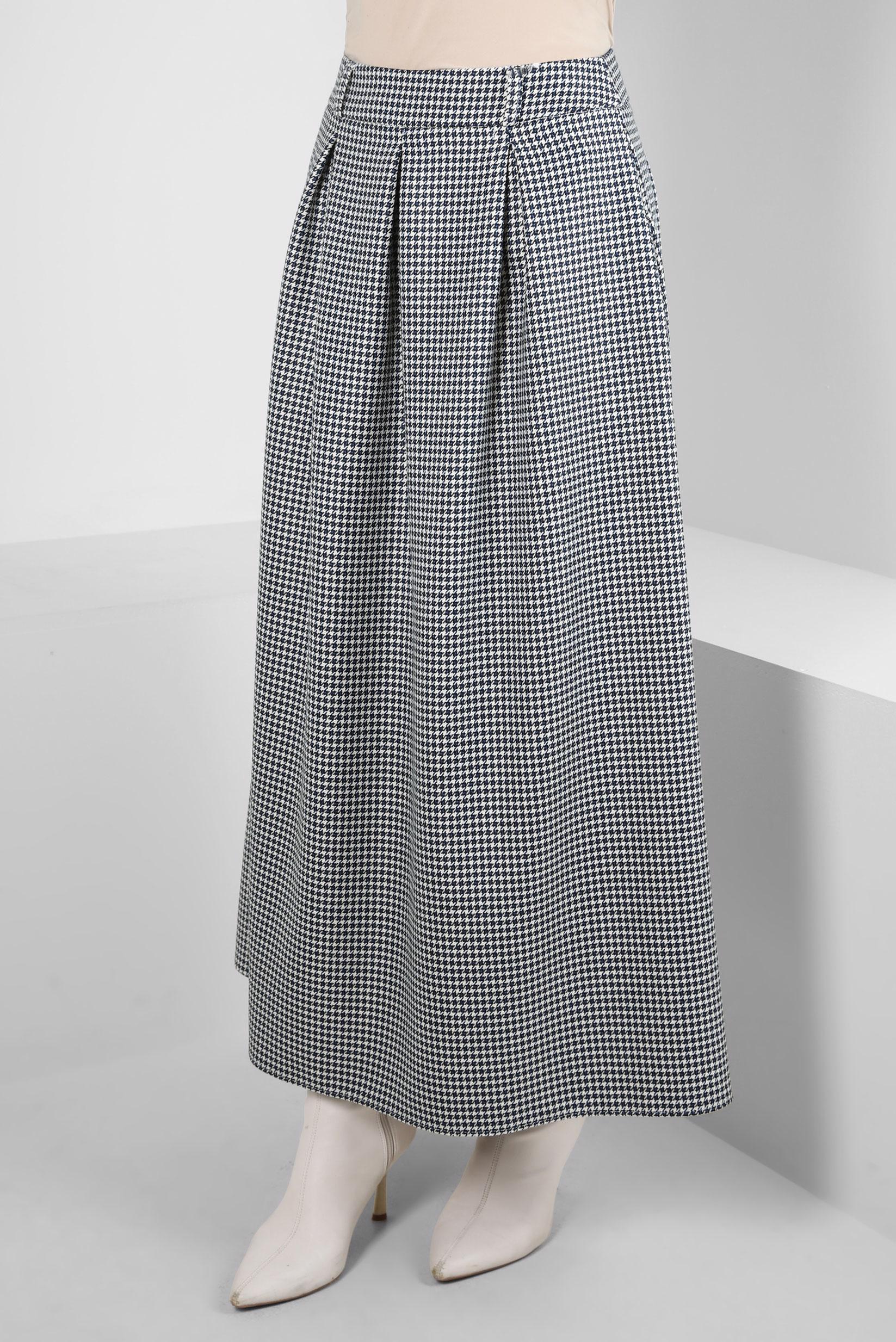 Tesettür giyim LACİVERT PİLİSE DETAYLI ETEK 60524