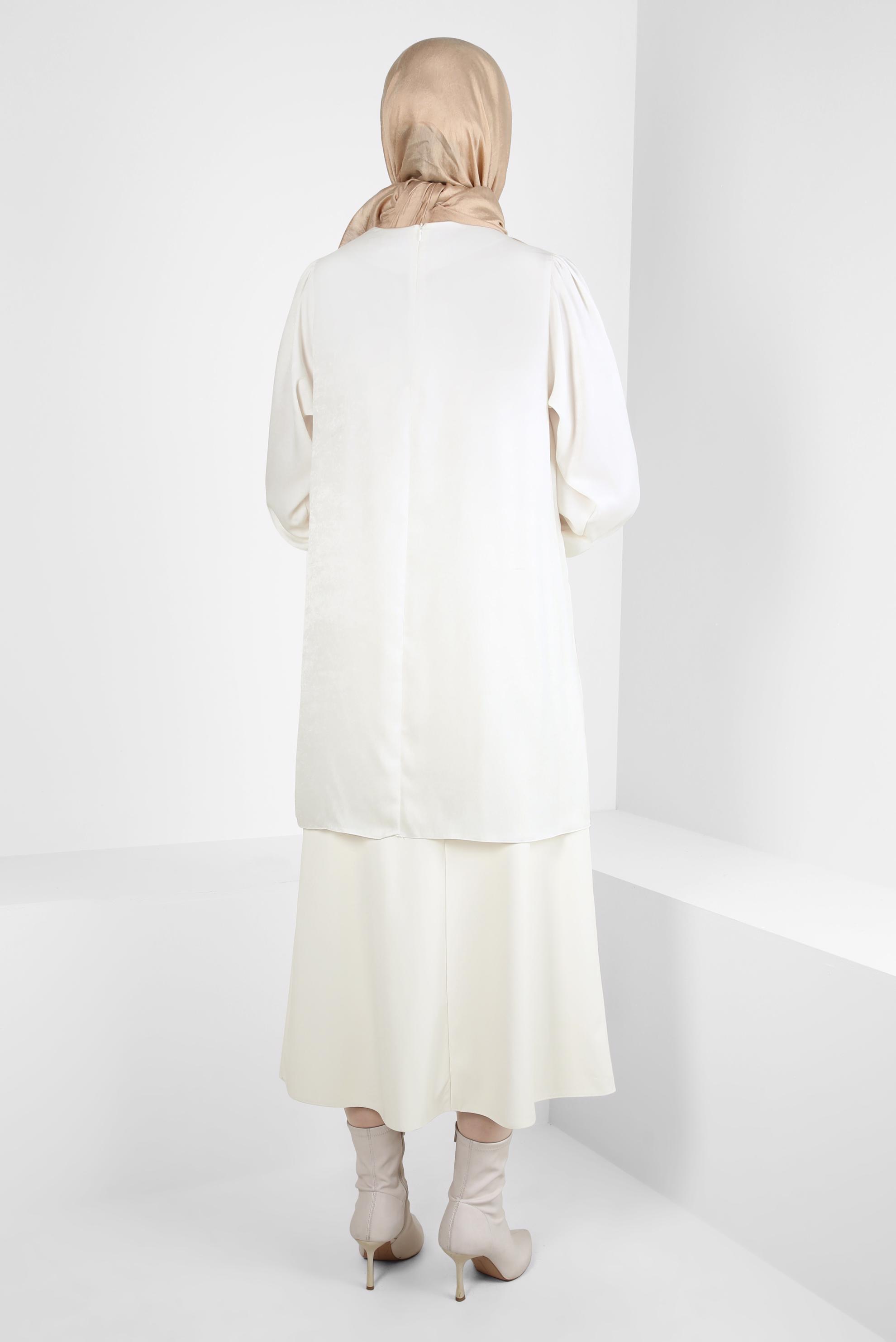 Vêtements hijab BLANC JUPE EN SIMILI CUIR CEINTURE 60525