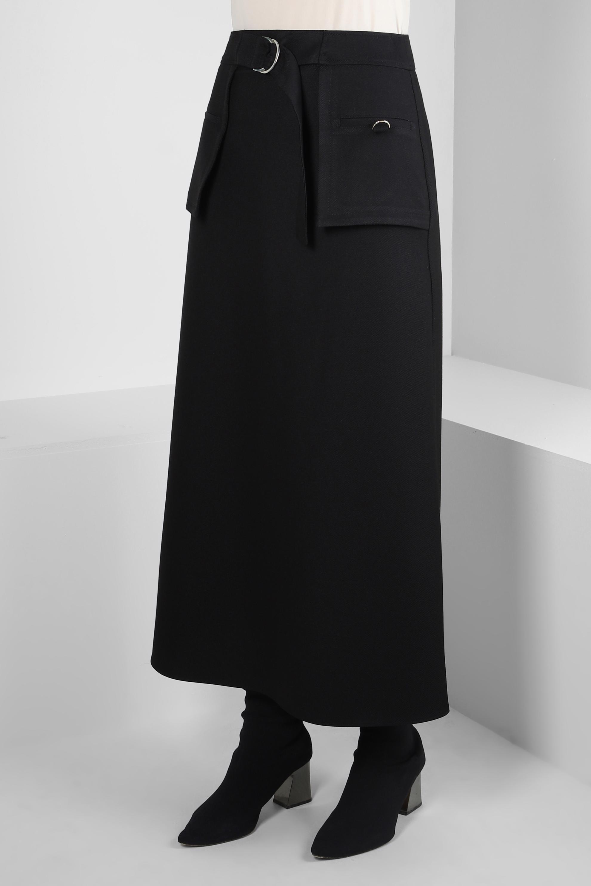 Vêtements hijab NOIR JUPE AVEC ACCESSOIRE EN MÉTAL 60528