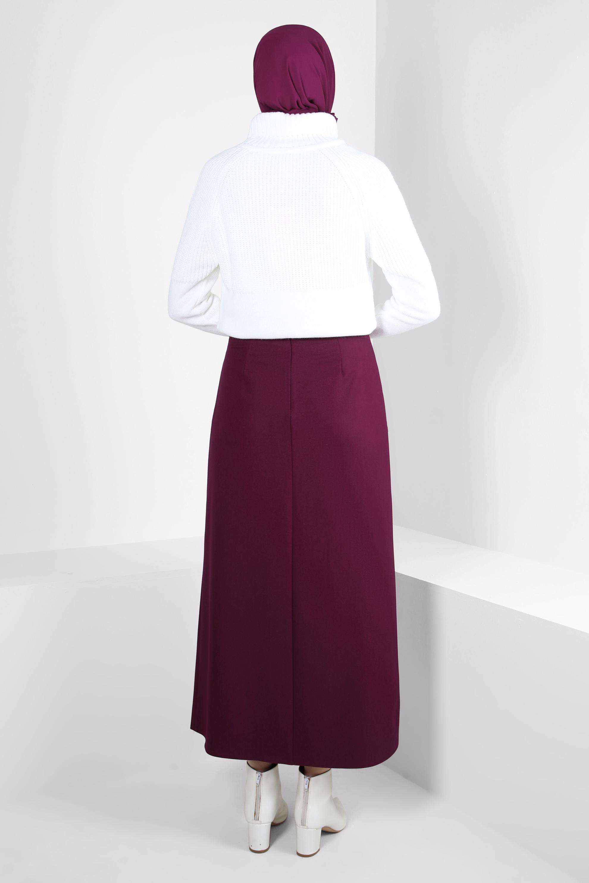 Hijab clothing PURPLE SKIRT WITH METAL ACCESSORY 60528