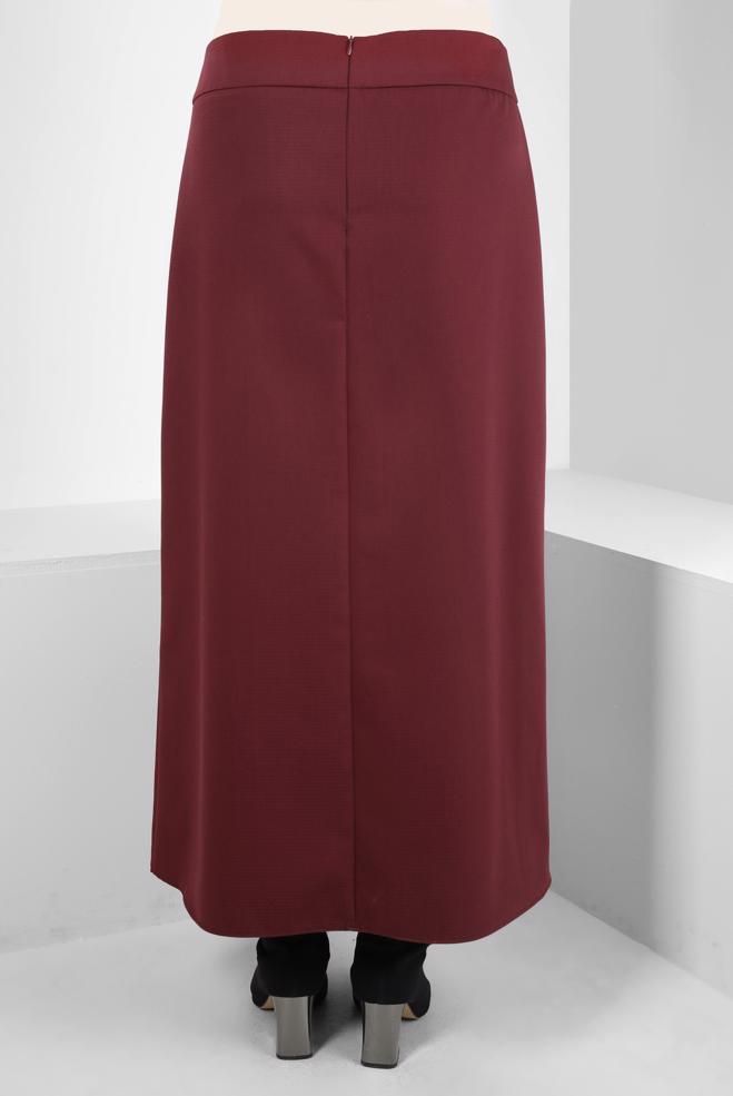 Vêtements hijab ROUGE BORDEAUX JUPE AVEC DÉTAIL ACCESSOIRE 60529 - ALVİNA