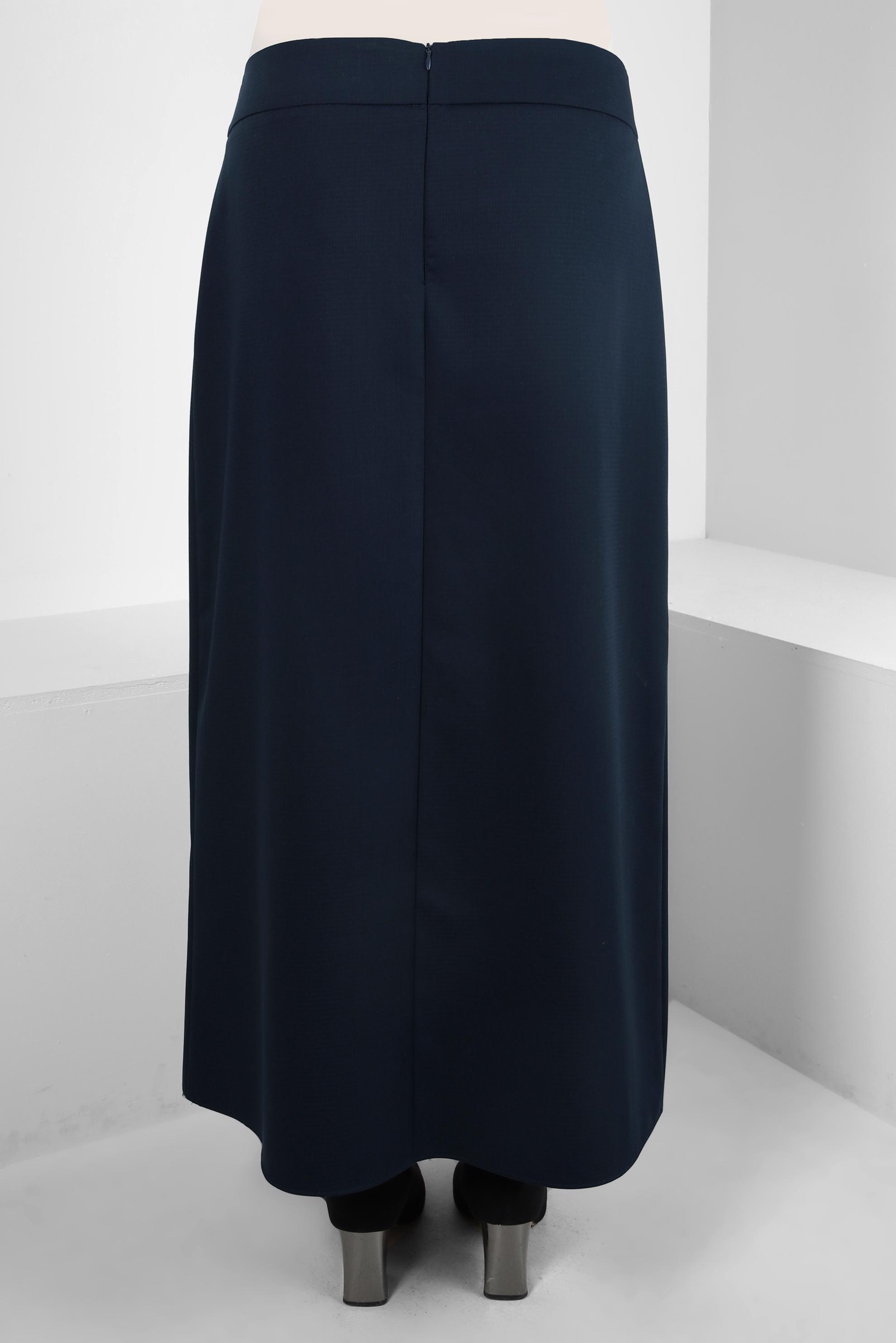 Tesettür giyim LACİVERT AKSEUSUAR DETAYLI ETEK 60529