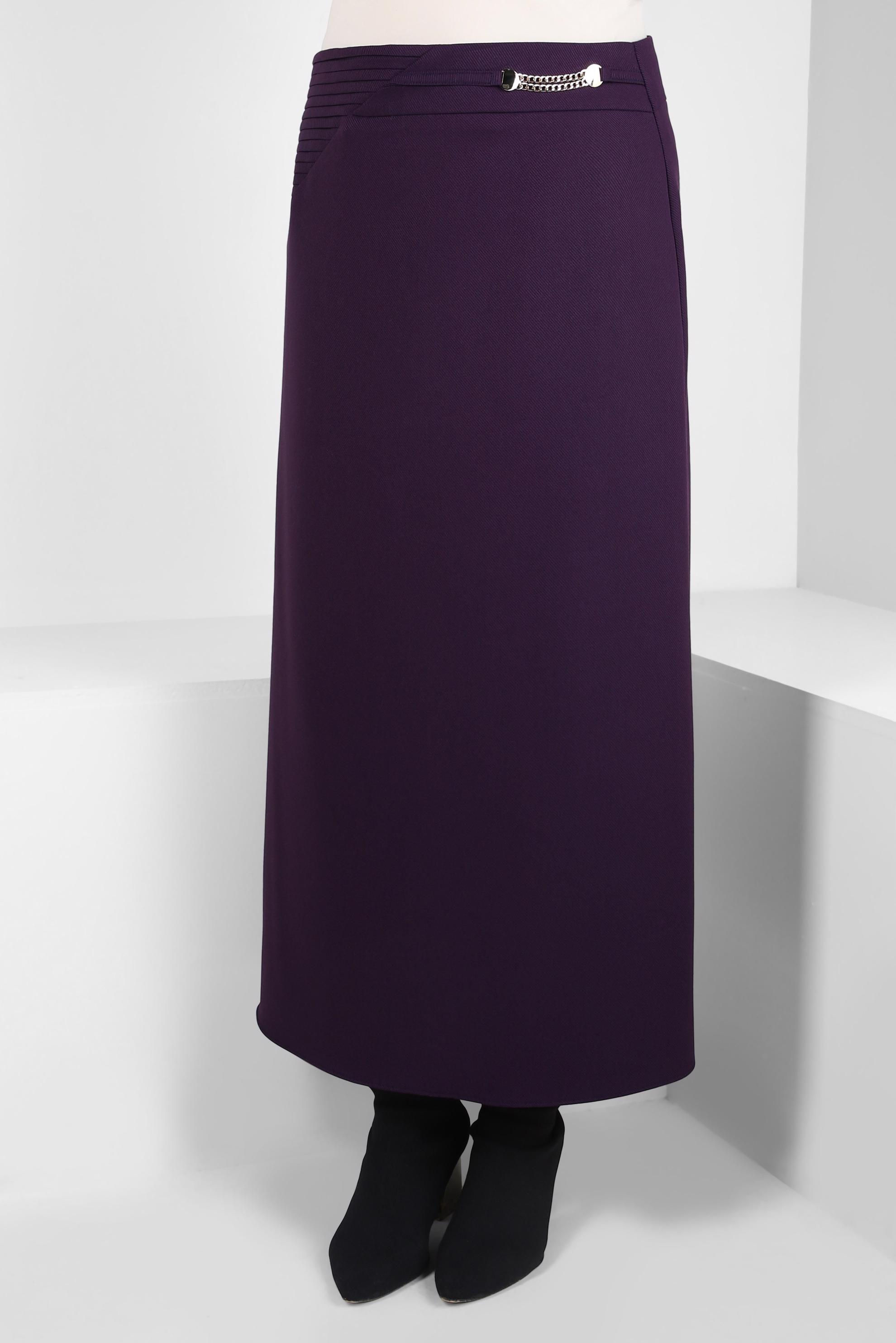 Vêtements hijab POURPRE JUPE AVEC DÉTAIL ACCESSOIRE 60530