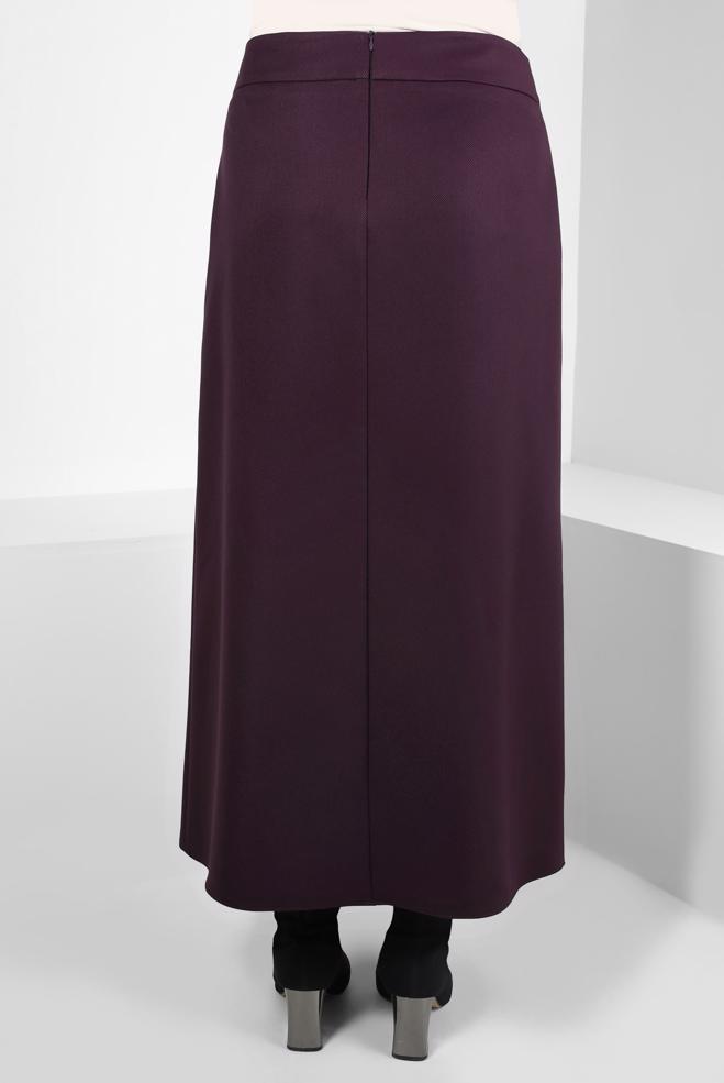 Vêtements hijab PRUNE JUPE AVEC DÉTAIL ACCESSOIRE 60530 - ALVİNA