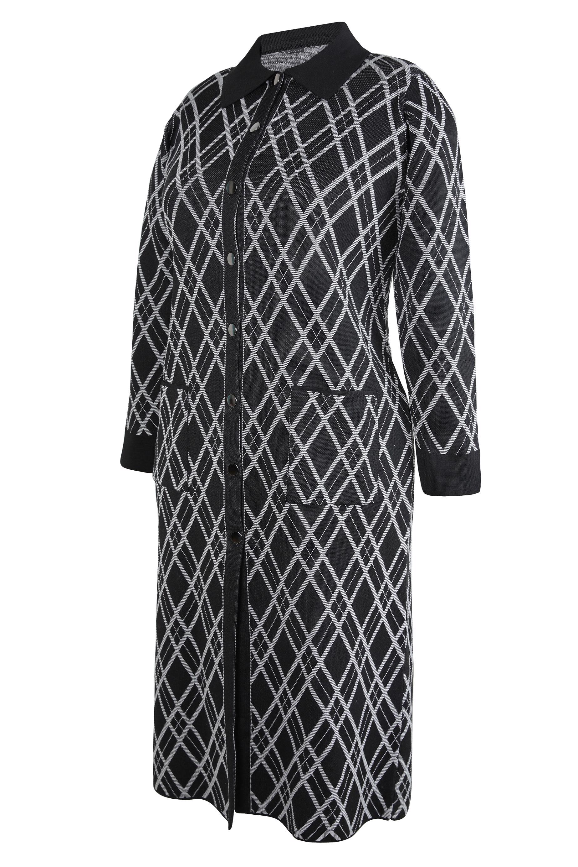 Tesettür giyim SİYAH DESENLİ TRİKO HIRKA 20450