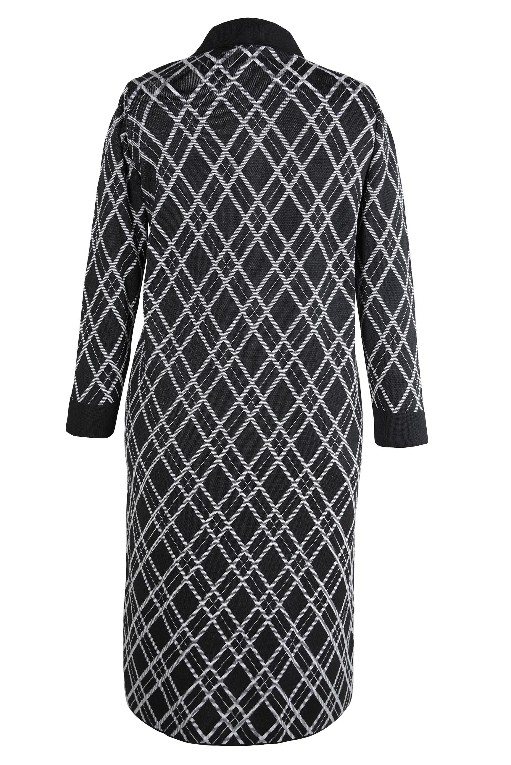 Tesettür giyim SİYAH DESENLİ TRİKO HIRKA 20450