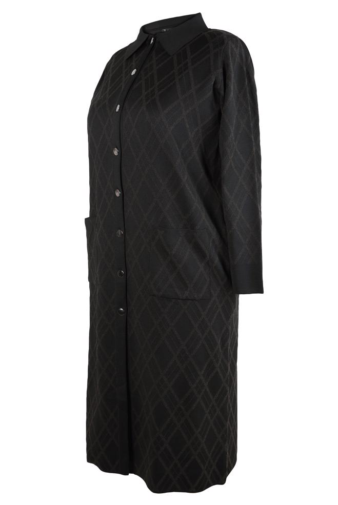 Vêtements hijab BRUN CARDIGAN EN TRICOT À MOTIFS 20450 - ALVİNA