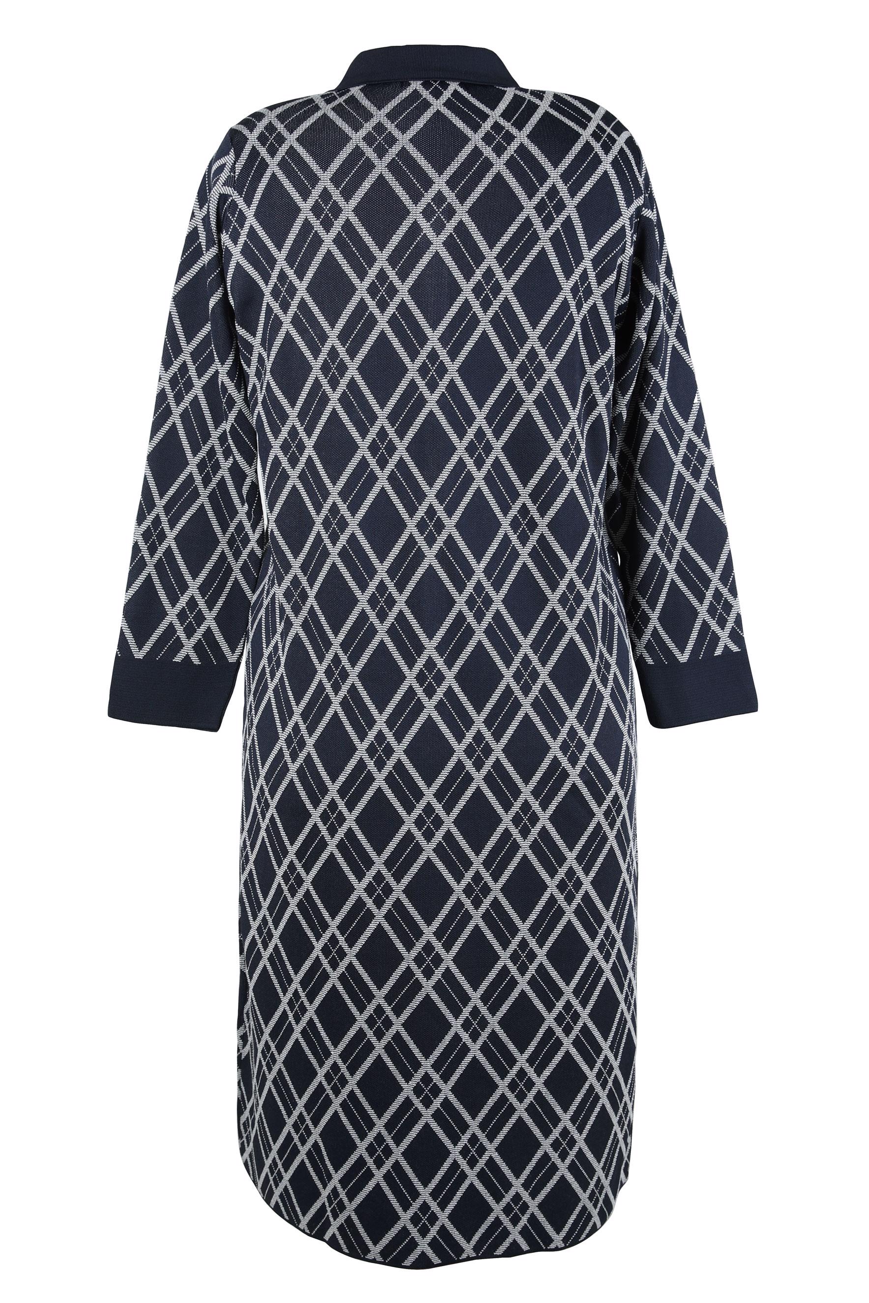 Tesettür giyim LACİVERT DESENLİ TRİKO HIRKA 20450