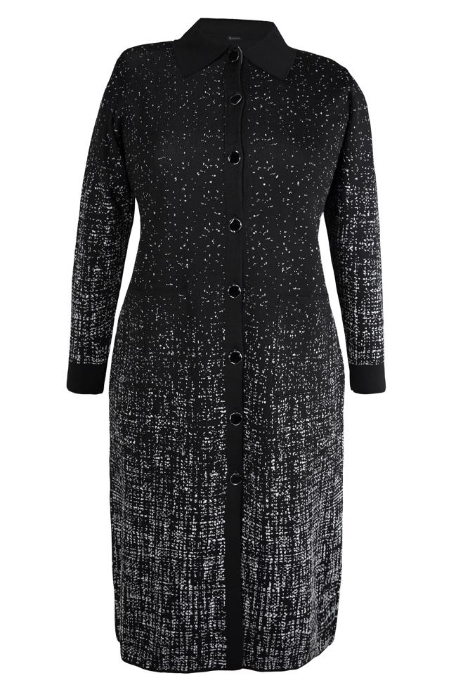 Vêtements hijab NOIR CARDIGAN EN TRICOT BOUTONS 20452 - ALVİNA