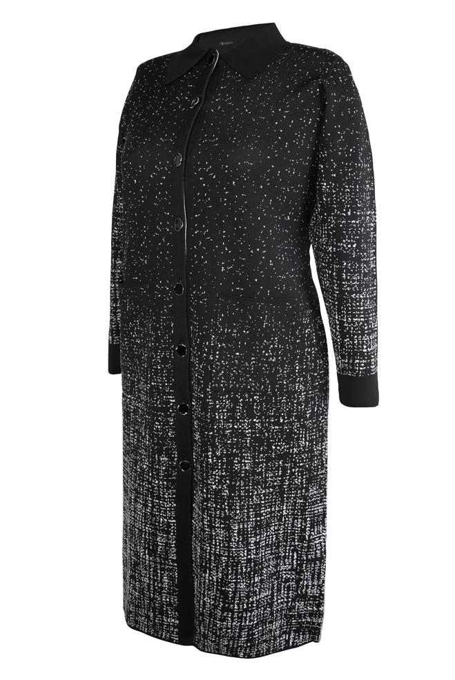 Vêtements hijab NOIR CARDIGAN EN TRICOT BOUTONS 20452 - ALVİNA