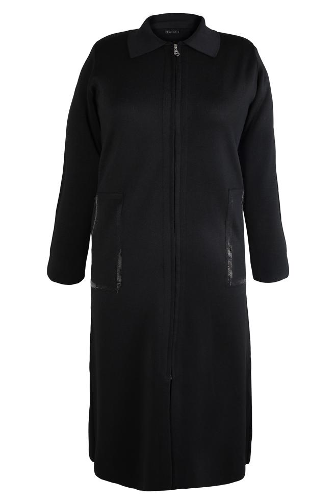 Vêtements hijab NOIR GILET EN MAILLE 20454 - ALVİNA