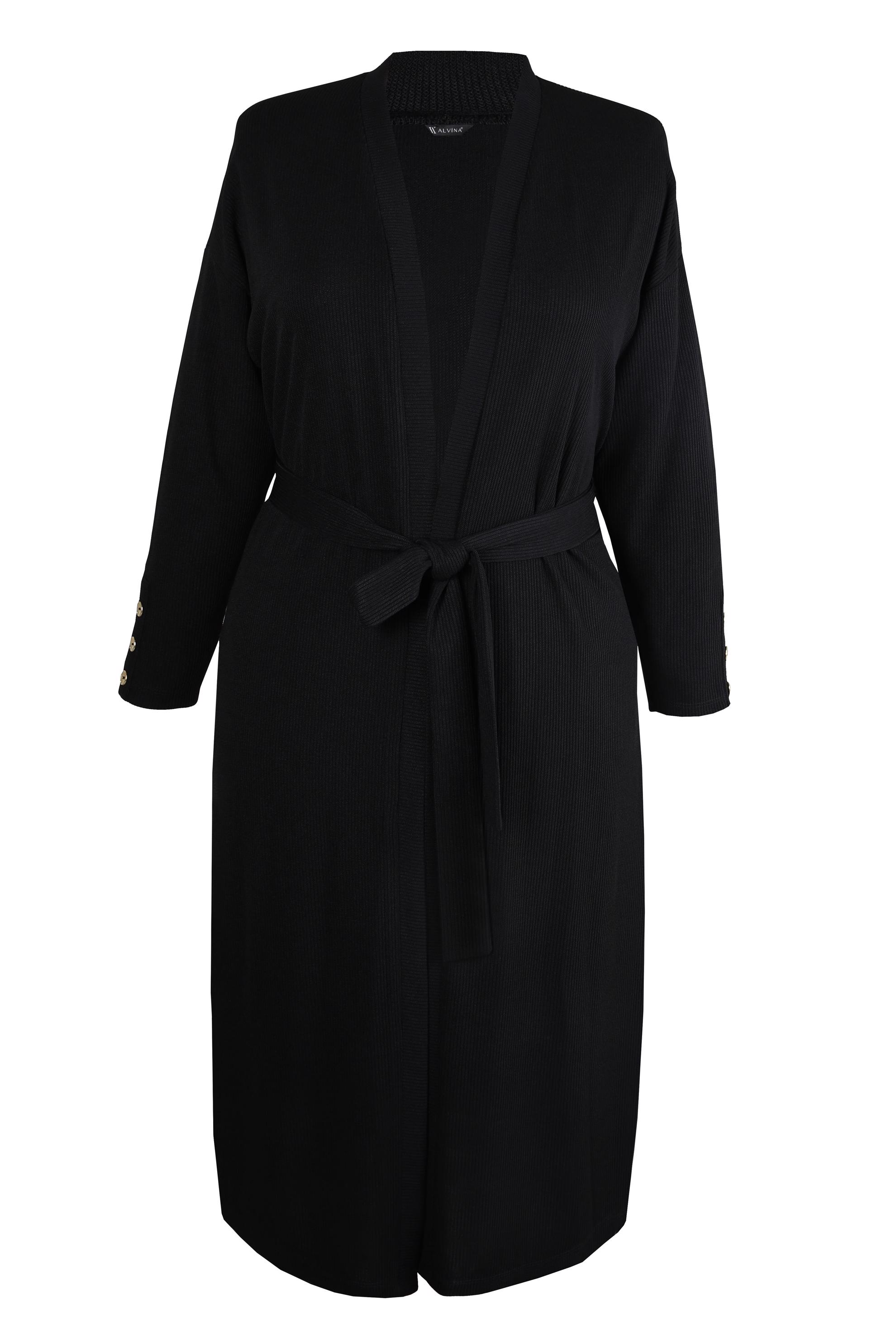 Vêtements hijab NOIR CARDIGAN CEINTURE 20478