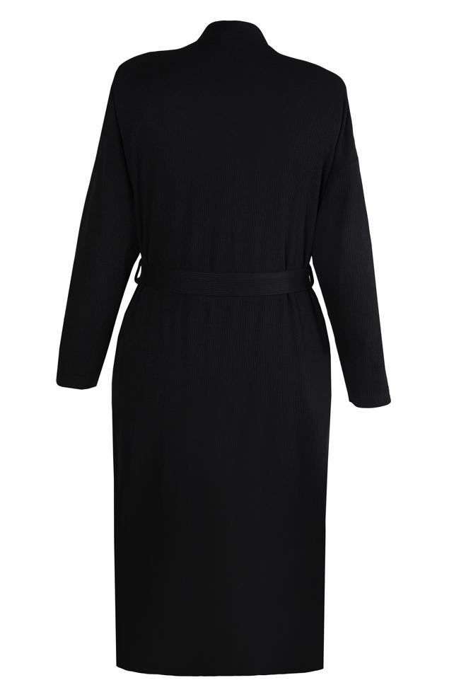 Vêtements hijab NOIR CARDIGAN CEINTURE 20478 - ALVİNA