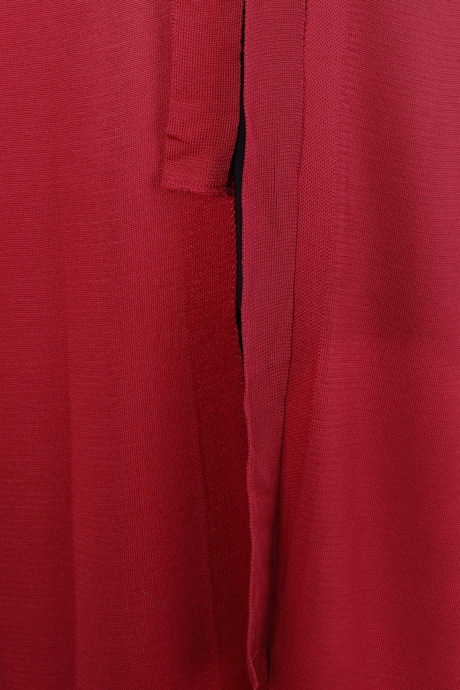 Hijab clothing RED BELTED KNITWEAR CARDIGAN 44076