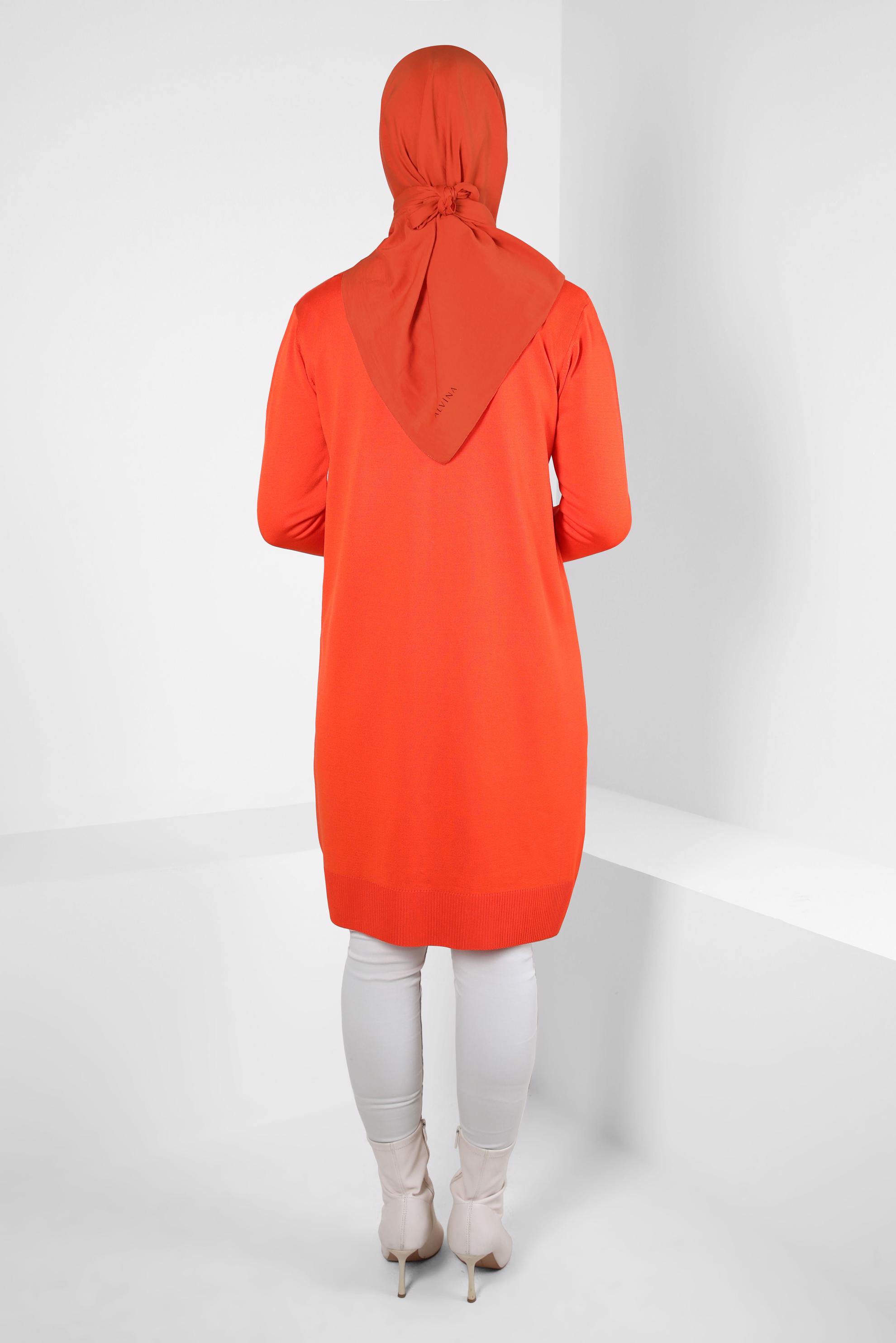 Tesettür giyim TURUNCU TRİKO HIRKA 44078