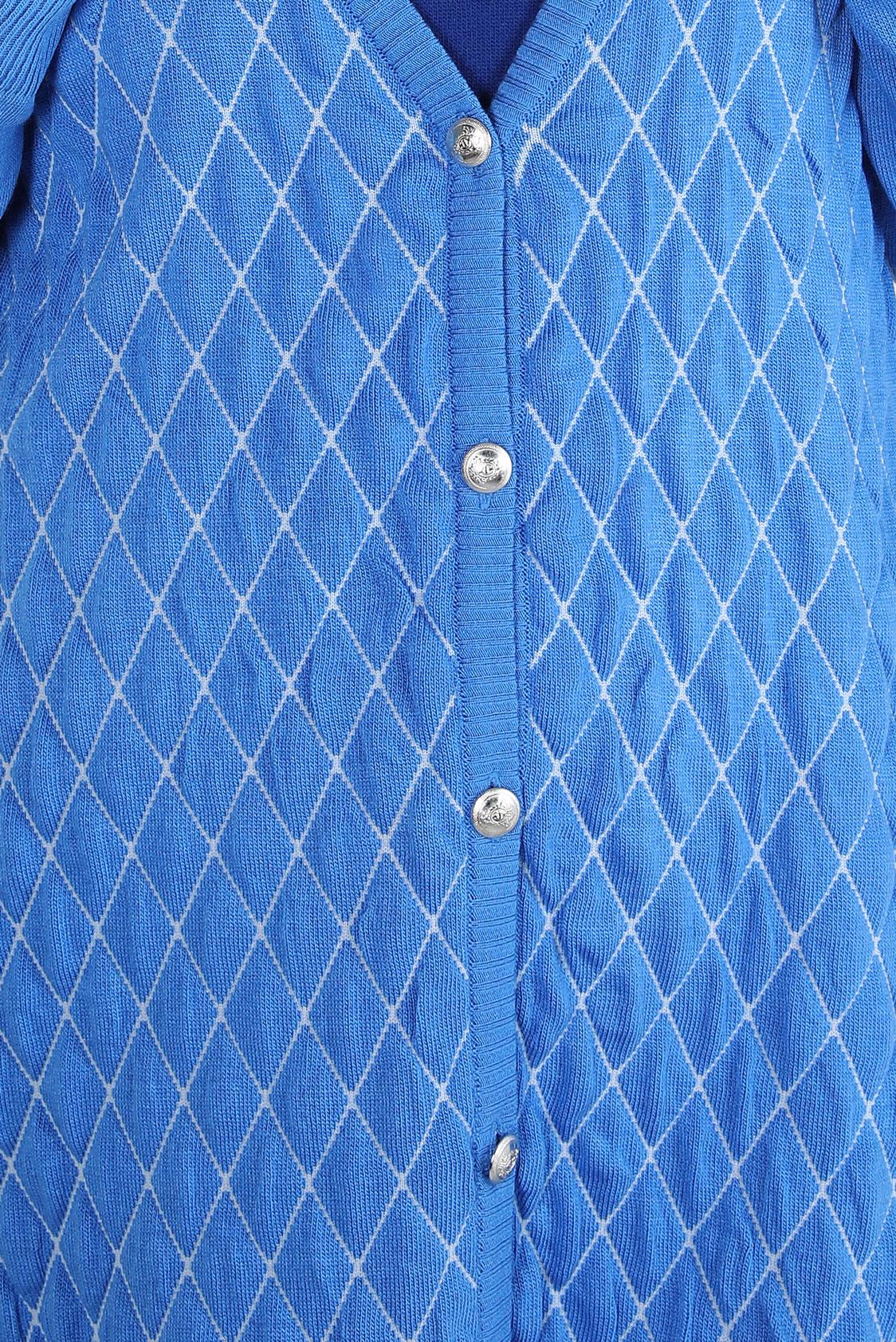 Tesettür giyim MAVİ KAPİTONE DESENLİ TRİKO HIRKA 44079