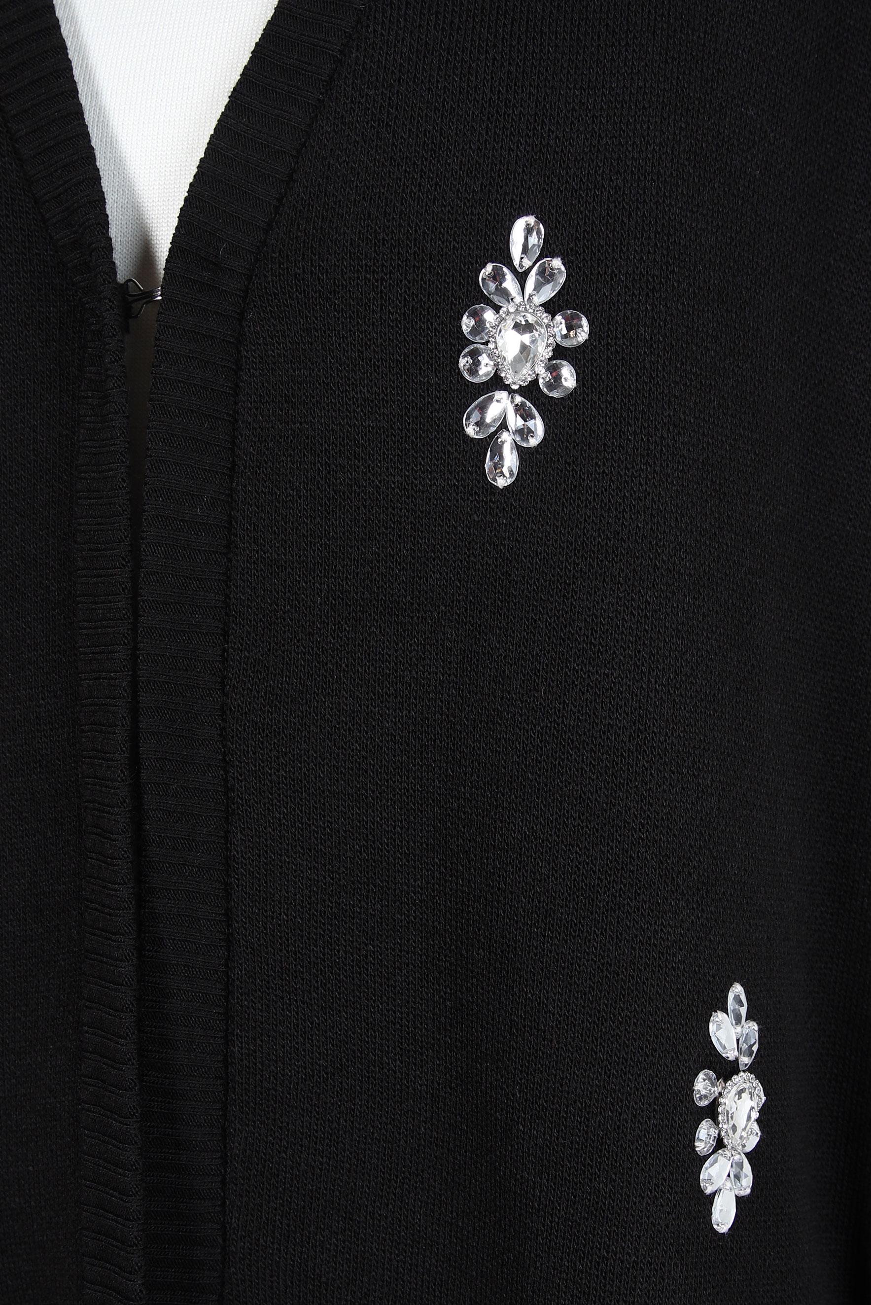 Tesettür giyim SİYAH TAŞLI TRİKO HIRKA 44081