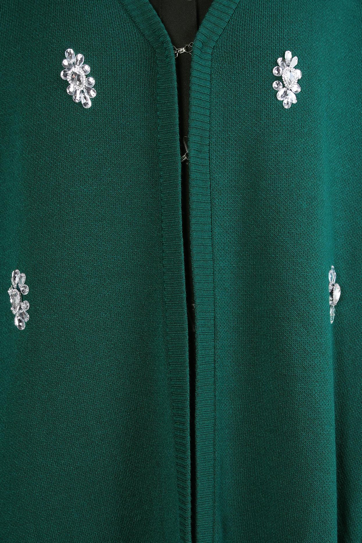 Tesettür giyim YEŞİL TAŞLI TRİKO HIRKA 44081