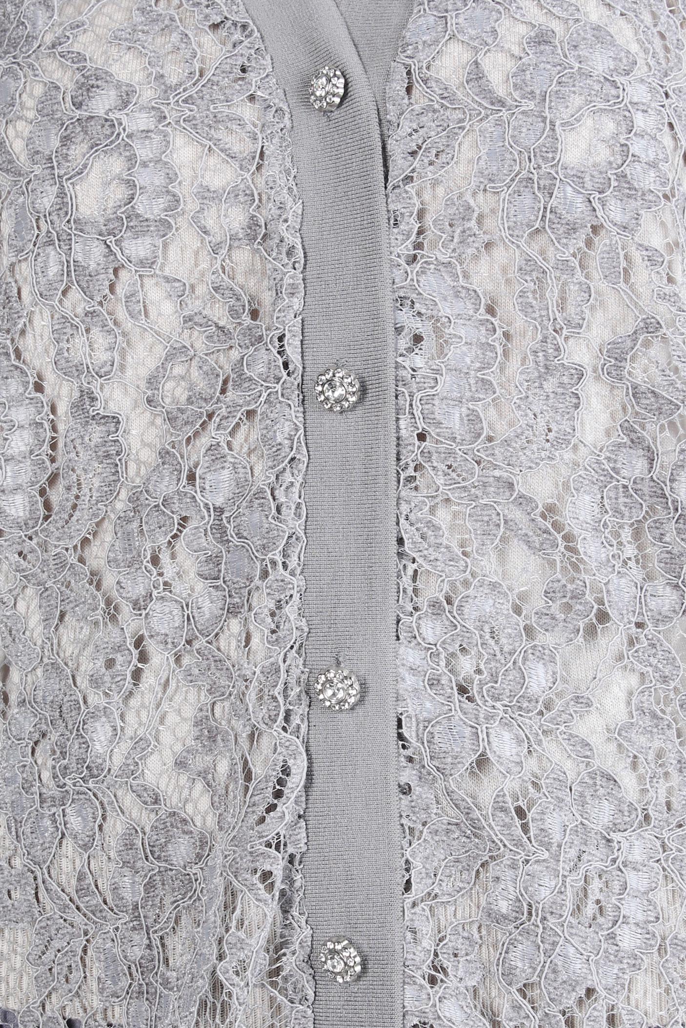 Tesettür giyim GRİ GÜPÜR İŞLEMELİ HIRKA 44308