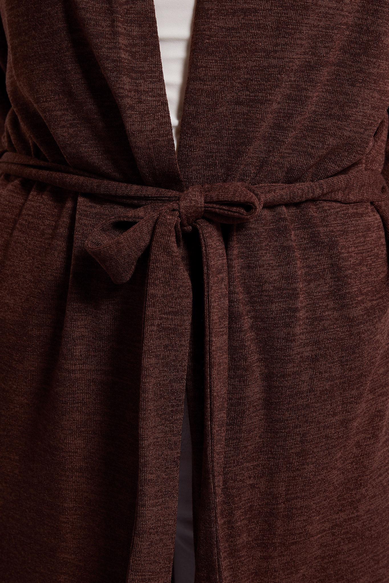 Tesettür giyim TURUNCU KUŞAKLI DÜZ HIRKA 44337