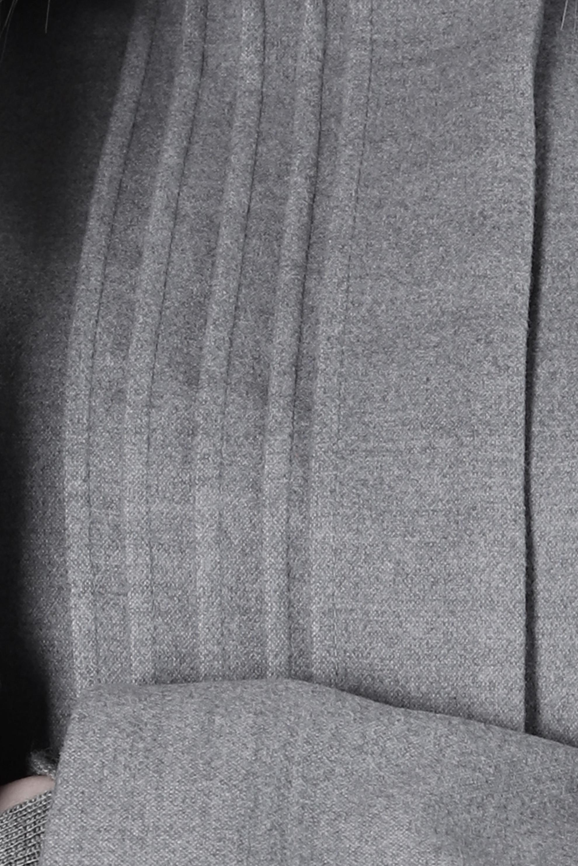 Tesettür giyim GRİ KÜRK DETAYLI KUŞAKLI KABAN 90407