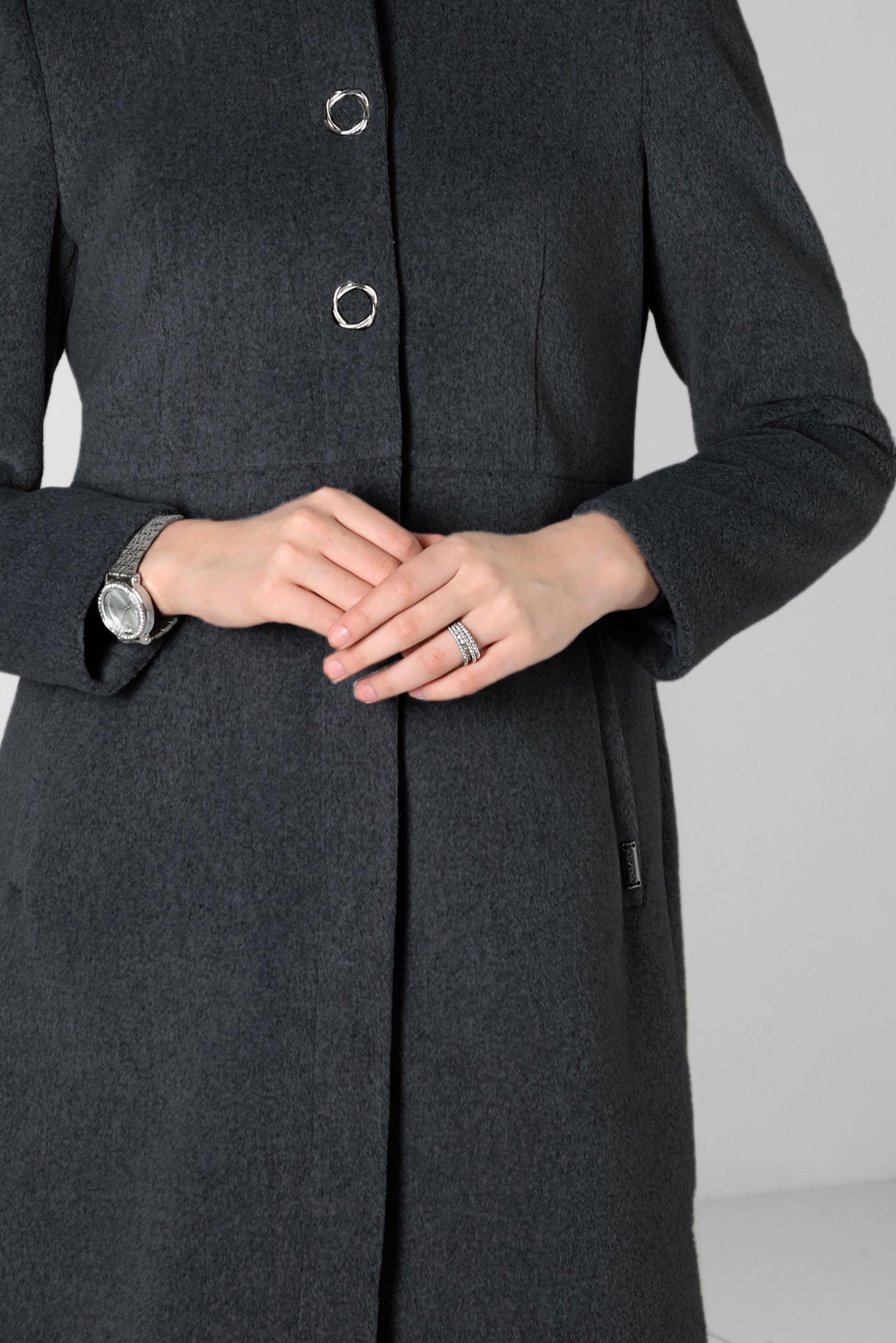 Hijab clothing GREY COAT WITH FUR DETAIL 90410