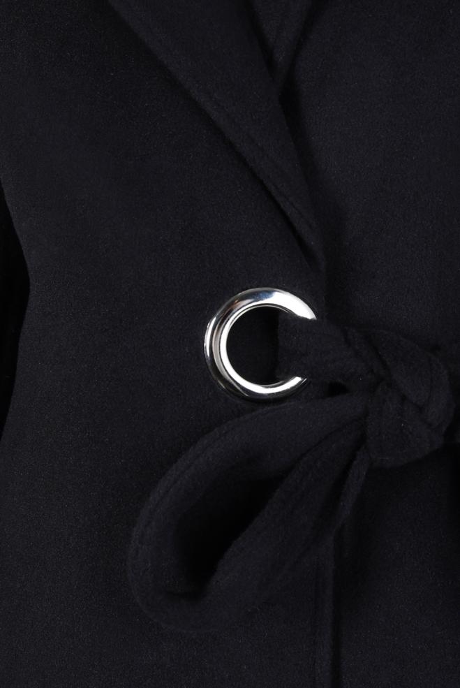 Tesettür giyim SİYAH KUŞAKLI KABAN 90411 - ALVİNA