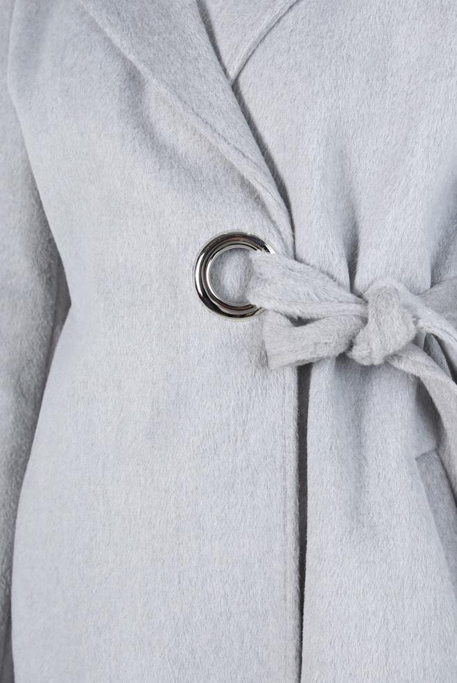 Tesettür giyim GRİ KUŞAKLI KABAN 90411 - ALVİNA